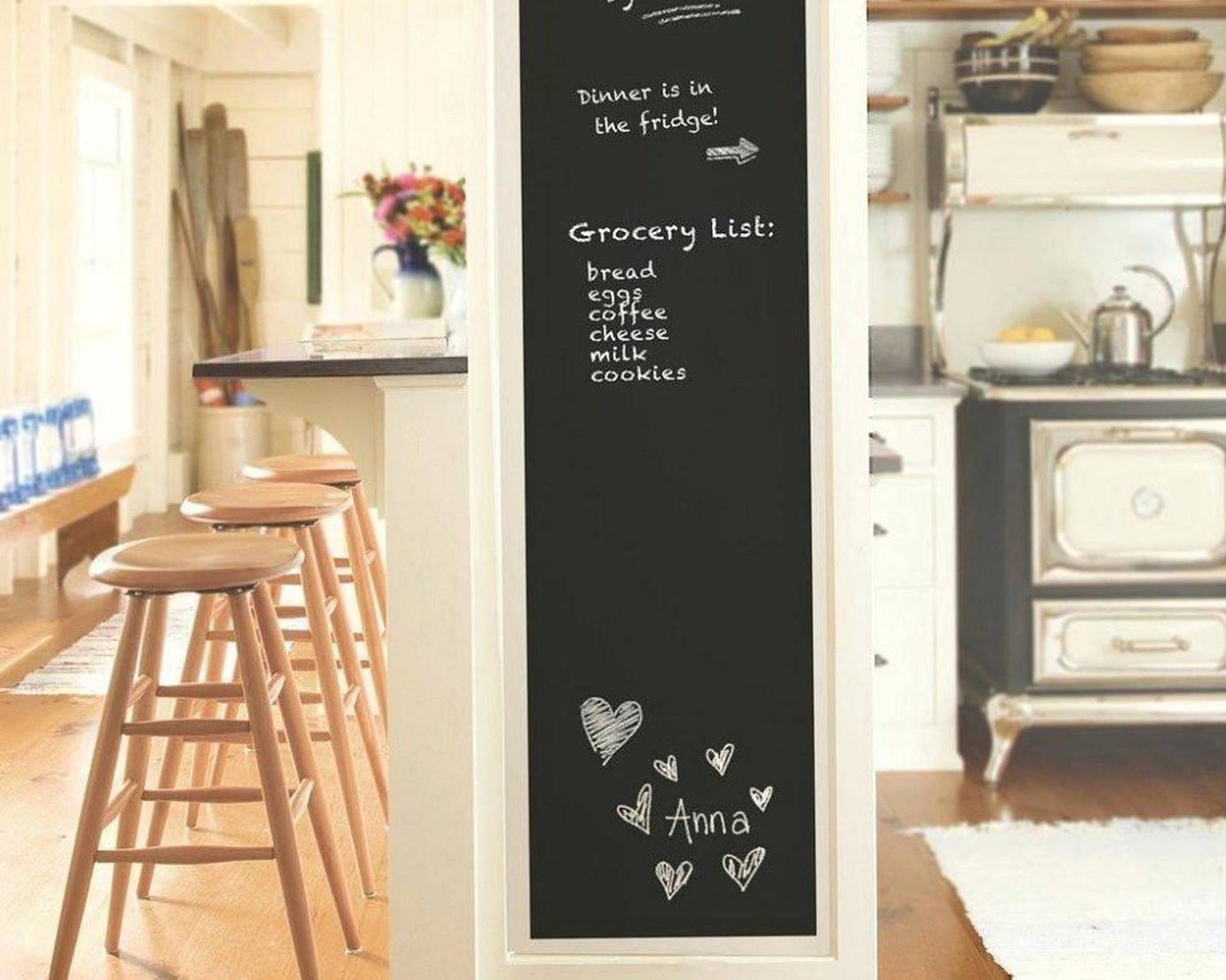 Blackboard sticker in use with chalk