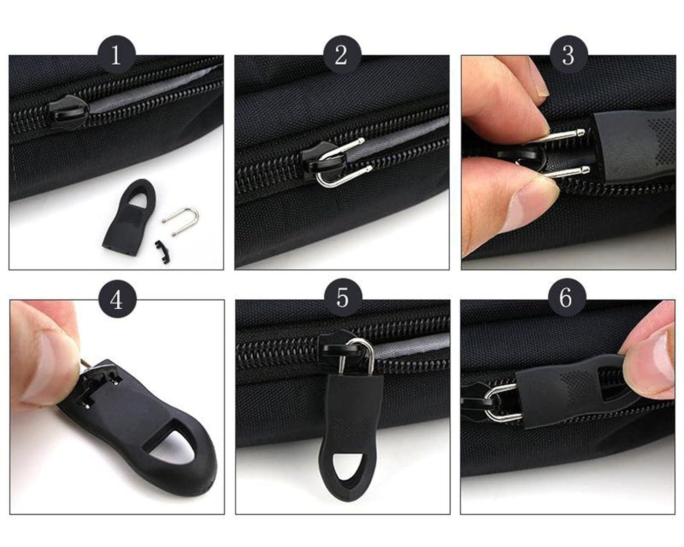 Zipper Pull Tab Zipper Tags Cord Pulls Zipper Extension Zip Fixer for Luggage Suitcase Backpack Jacket Bags Style Metal Zipper Head Zip Fixer Tags Handbag Backpack Plastic (1 Pc)