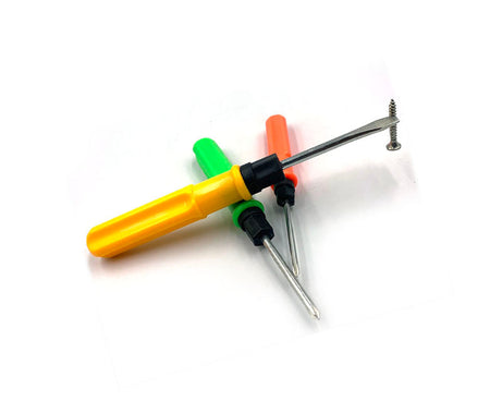 Multipurpose tool with interchangeable screwdriver heads