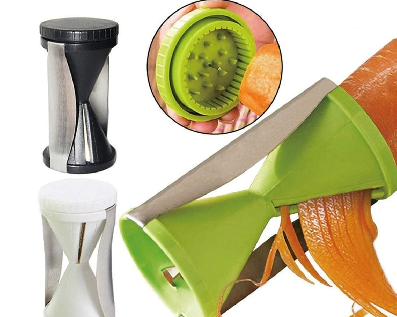 Portable Spiralizer Vegetable Slicer Handheld Spiralizer Peeler Stainless Steel Spiral Slicer For Salad Vegetables Fruit Slicer