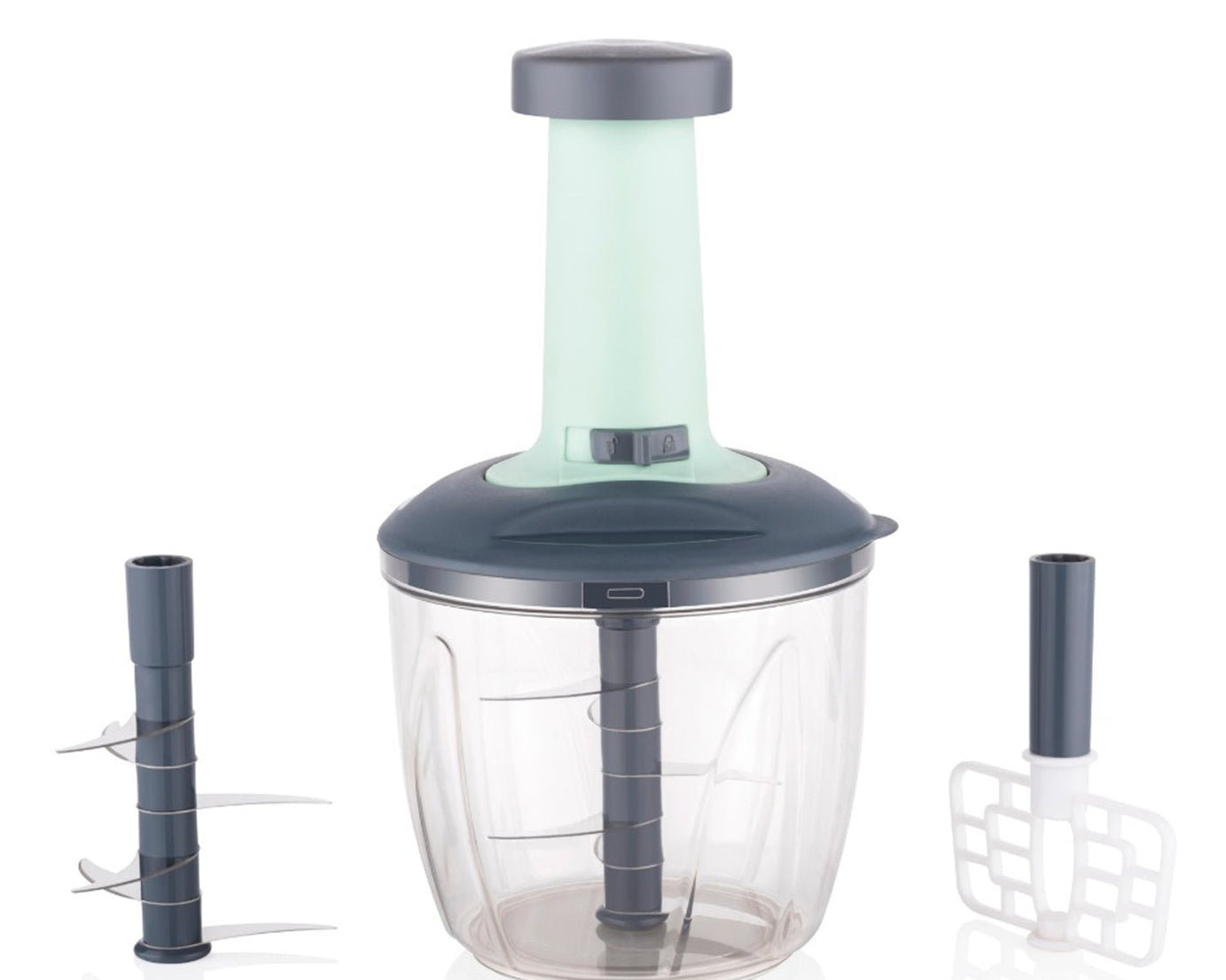 1100 ml 2 in 1 Push up Chopper with Blender affixed with 6 Sharp Blade | Vegetable and Fruit Cutter with Easy Push and chop Button