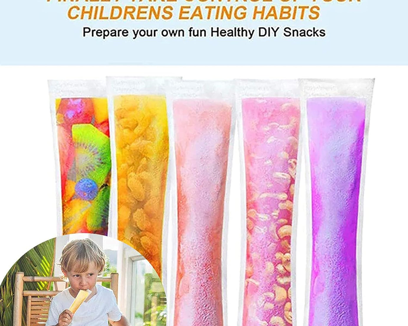 Homemade Popsicle Maker Manual Ice Cream Machine With Approx 20 Pcs Packing Bag Popsicle Mold Convenient Maker Manual Ice Cream Machine For Kids Adults DIY, Reusable