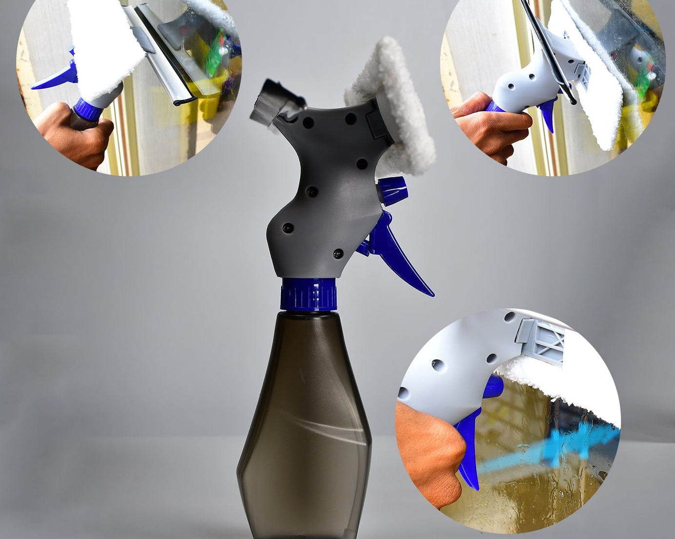 3-in-1 spray type plastic glass cleaner brush, easy to use