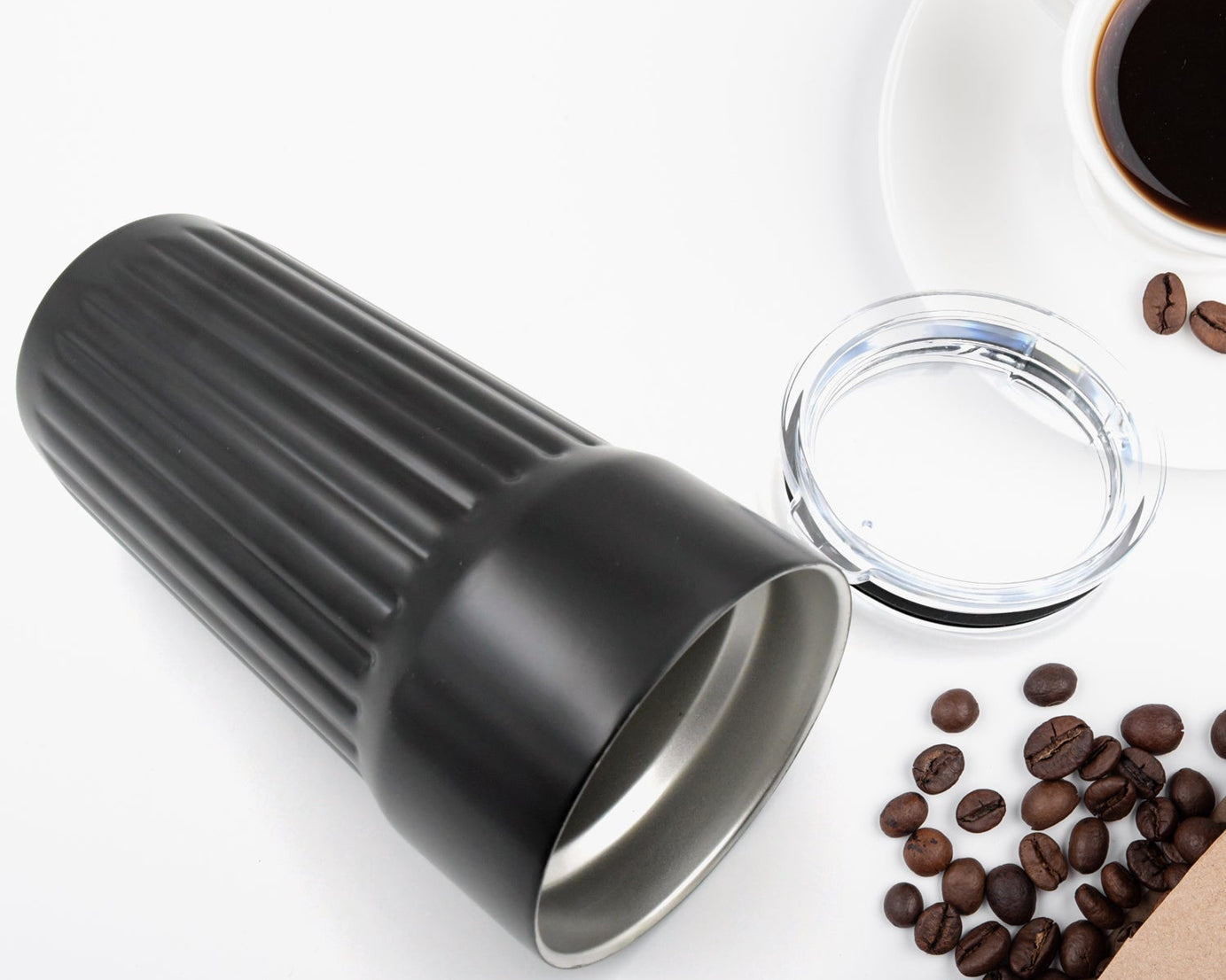 Stainless Steel Vacuum Insulated Travel Mug with Lid (1 Pc) - Coffee, Tea