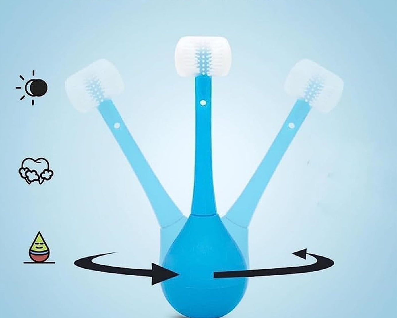 Toothbrush - Soft Bristle Toothbrush - 3-Sided Training Toothbrush With Silicone Head, Inverted Cleaning Toothbrush for Aged 2-12, Children's Cleaning (1 Pc)