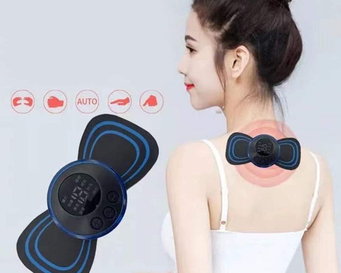 Portable USB Neck Massager Electric Neck Massager Automatic Massage Enhancer Mini Cervical Massager EMS Lymphatic Drainage Massage with Cable