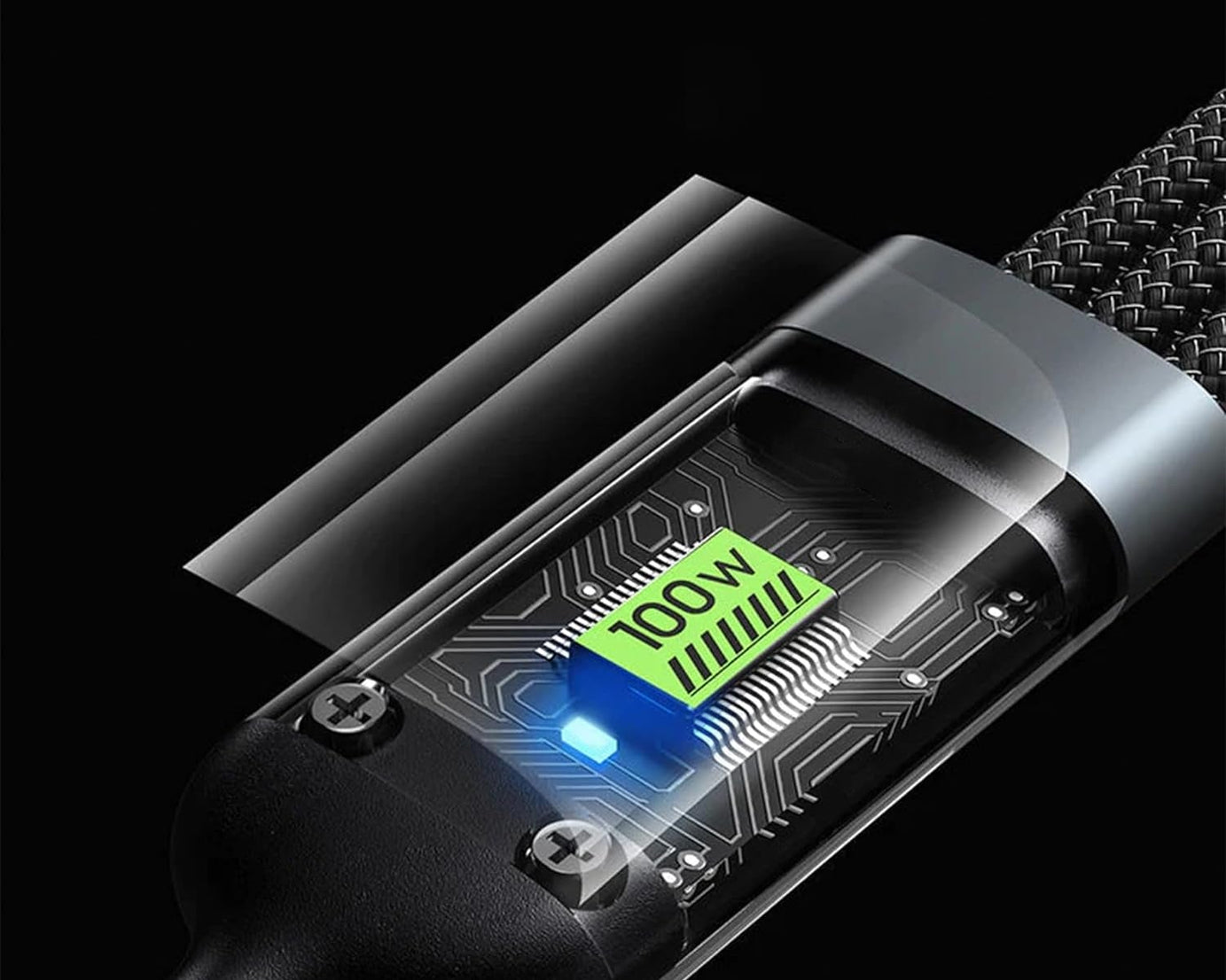 3-in-1 Super Fast Charging Cable 100w, Multifunctional Convenient Super Fast Charging Cable Nylon Braided Cord, 3-in-1 Silicone Zinc Alloy 3 Head Charging Cable