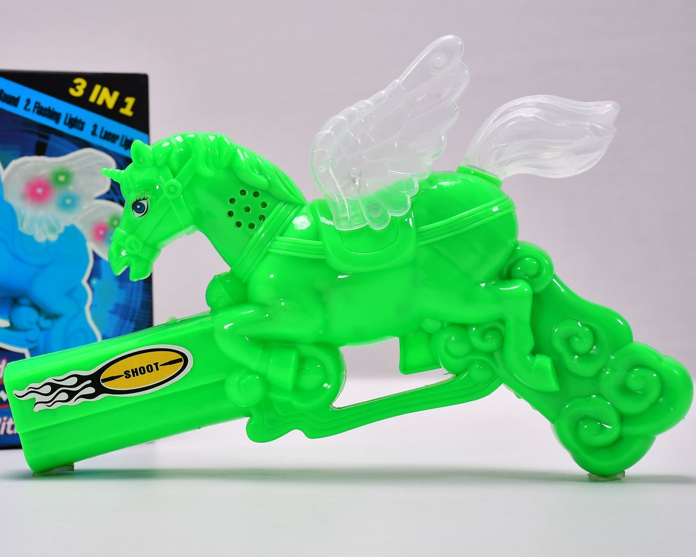 Laser light effect toy gun for kids, bright colors