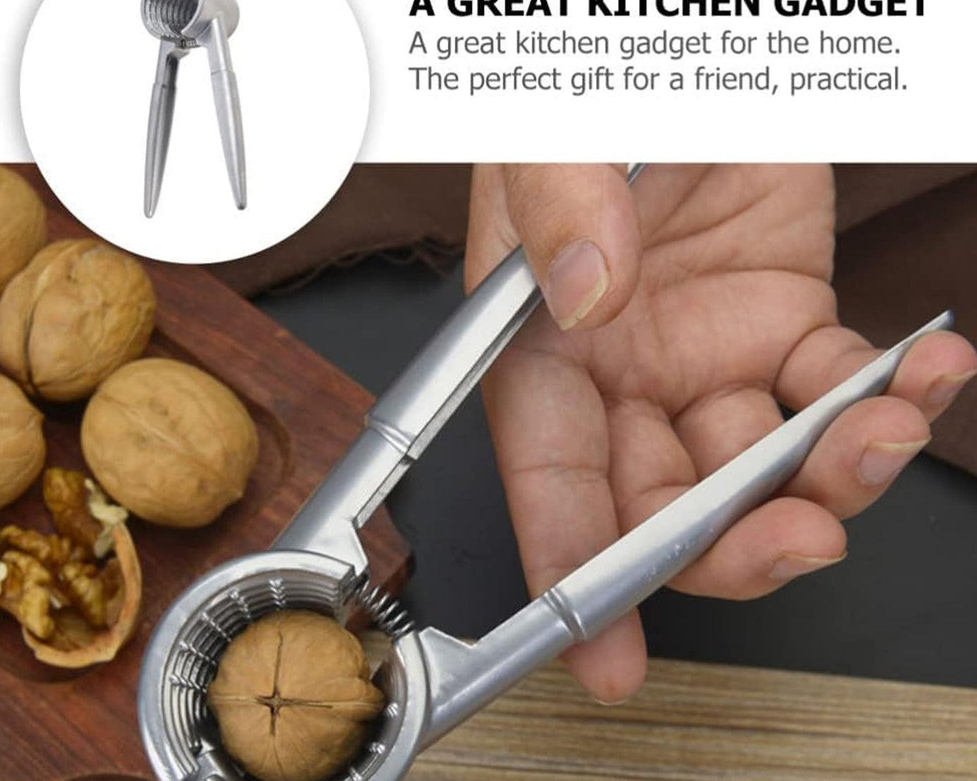 Walnut Cracker, Luxury Die Cast Stainless Alloy Nut Cutter Walnut Clamp Plier Portable Smart Walnut Akhrot Pincers Bottle Opener for Pecans, Almonds, Brazil Nuts