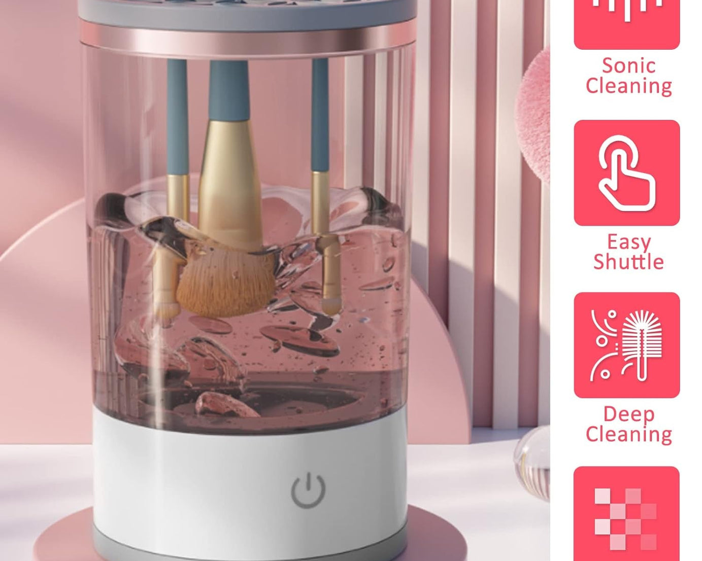 Automatic Makeup Brush Cleaner Fast Electric Brush Cleaner Hand Free Machine Super Clean Brush Washer & Brushes Organizer Tool (1 Pc)