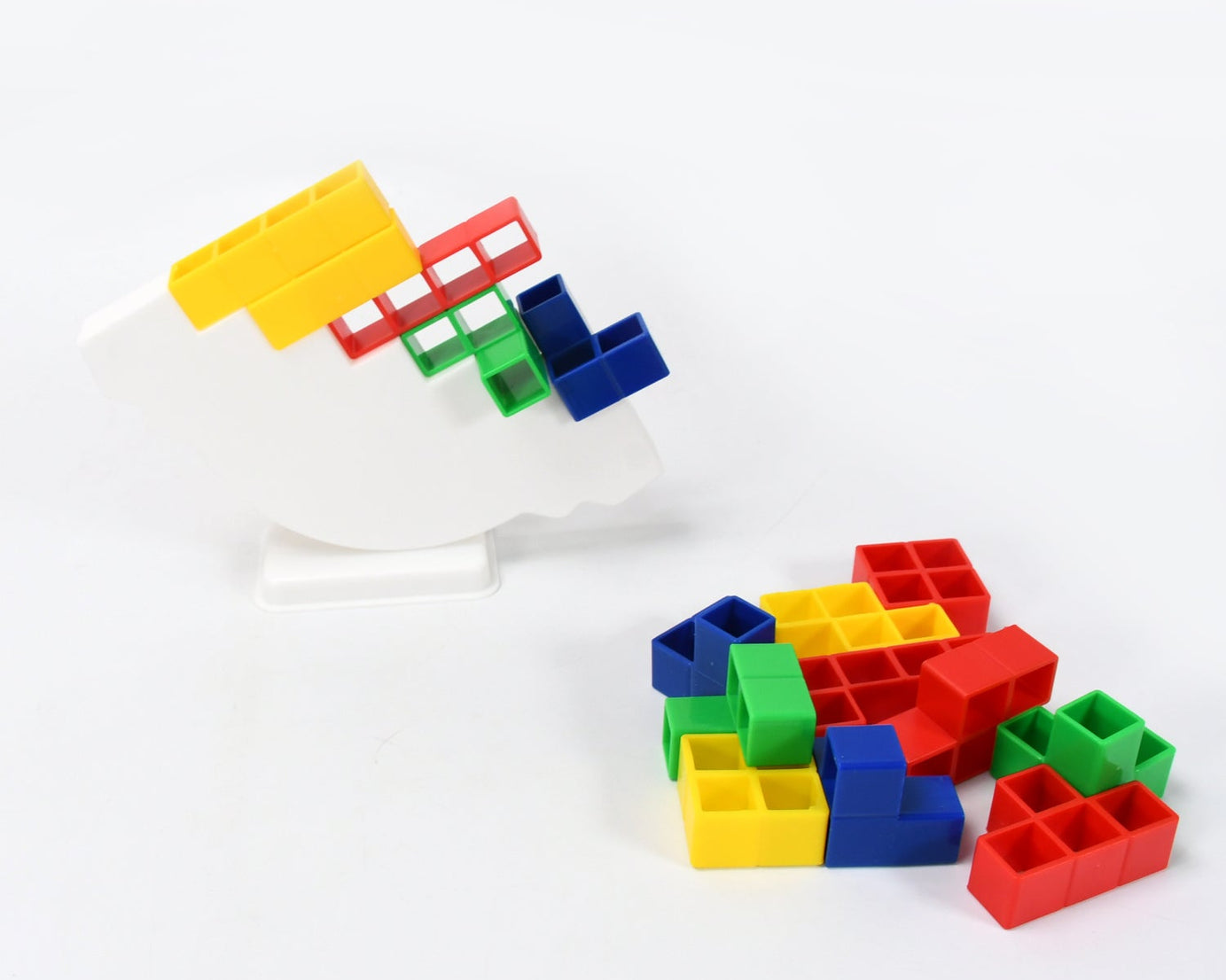 3D Tower Game, Tower Balance Game, Tower Stacking Game Adult Kid Tower Stacking Blocks Balance Game Blocks Building Toys for Kids Age 3+ Years (16 Pcs Set)