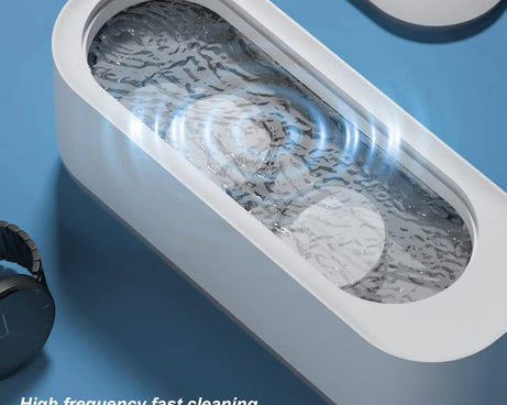 Ultrasonic Jewllery, Cleaner, Ultrasonic Cleaning Machine, Portable jewellery Cleaning Mchine For Jewellery, Ring, Silver, Retainer, Glasses, Watches, Coins, High Frequency Vibration Machine (Battery Not Included)