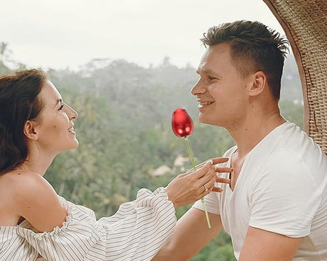 Metal Red Rose Couple Jewelry Box-Fancy Jewelry Box (1 Pc)