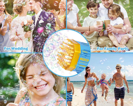69 Holes Big Rechargeable Powerful Machine Bubble Gun Toys for Kids Adults, Bubble Makers, Big Rocket Boom Bubble Blower Best Gifts