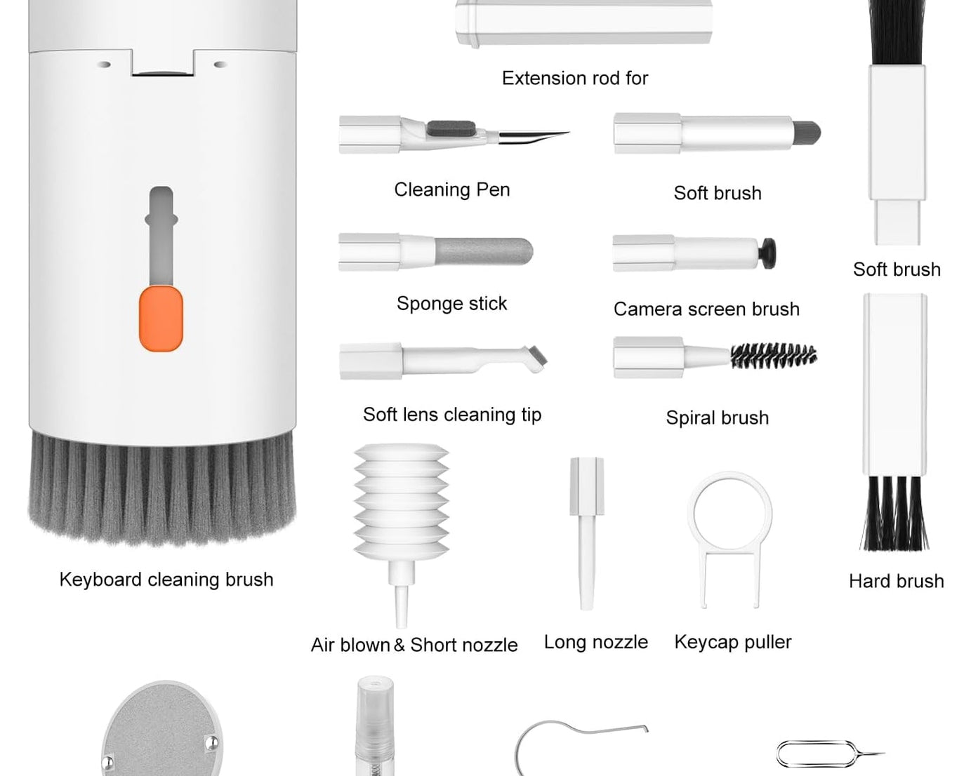 Keyboard Cleaner Kit, 20-in-1 Laptop Phone Screen Cleaning Kit, Keyboard Cleaning Kit with Electronic Cleaning Brush Spray for AirPods Pro, iPad, iPhone Pro, Camera, Computer Cleaning 