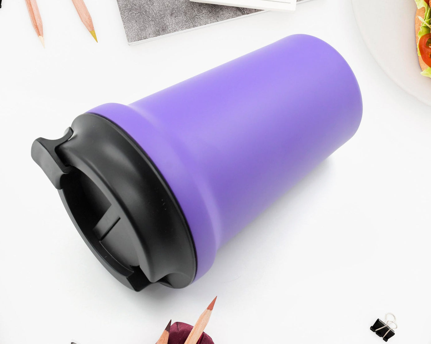 12530 Stainless Steel Vacuum Insulated Coffee Cups Double Walled Travel Mug, Car Coffee Mug with Leak Proof Lid Reusable Thermal Cup for Hot Cold Drinks Coffee, Tea (1 Pc)