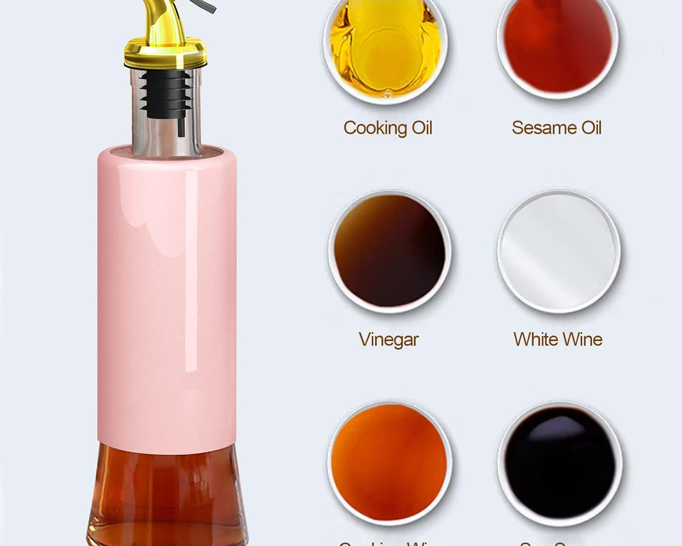 300 ML Olive Oil Dispenser Bottle Leakproof Condiment Glass Container Non- Drip Spout Soy Sauce Vinegar Cruet Bottle for Kitchen Cooking BBQ Fry for Kicthen Home (300 ML)