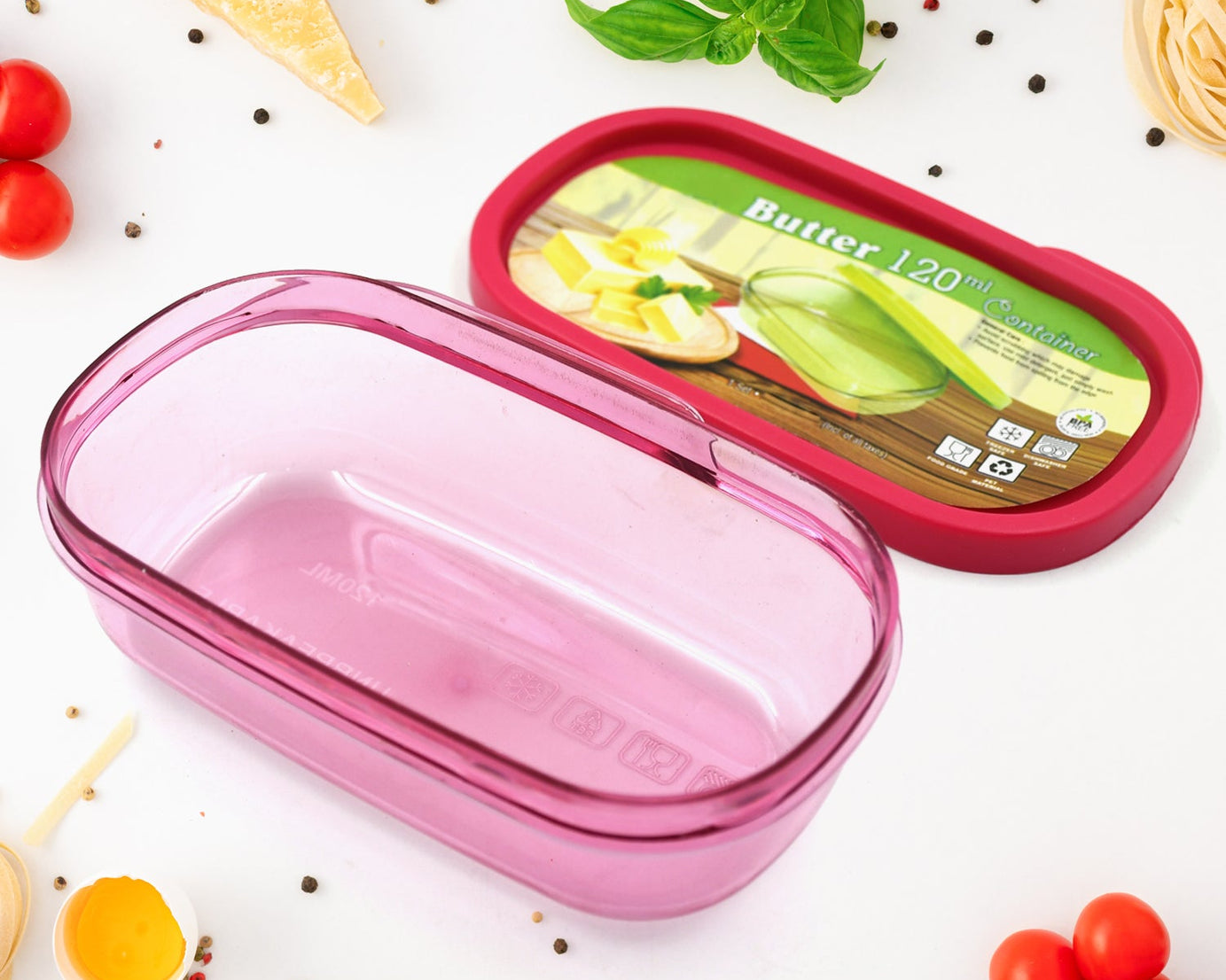 Butter Container, PP Butter Storage Box Easy to Take Portable Large Capacity for Kitchen for Home for Cheese for Butter (120 ML)