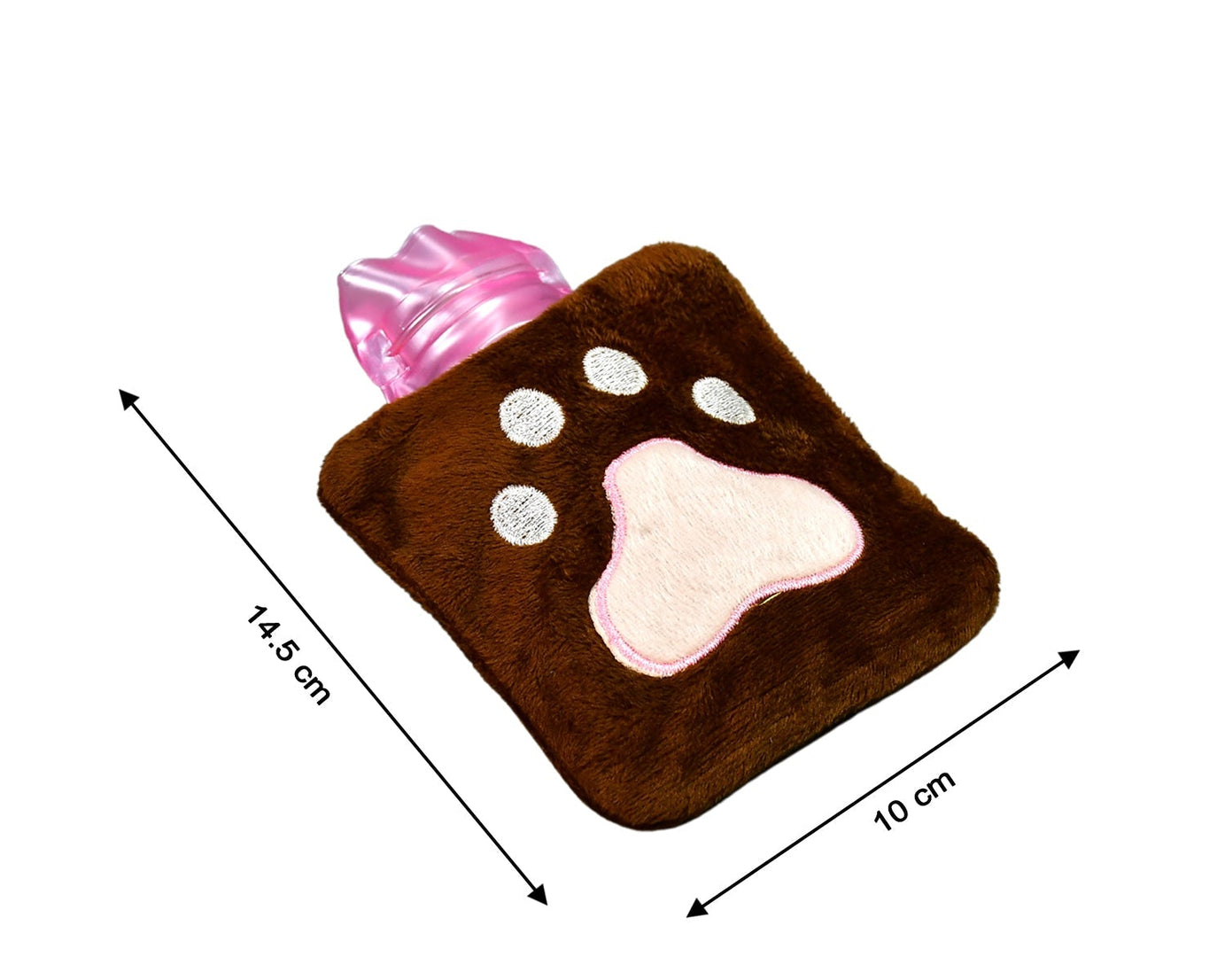 Paw Print Small Hot Water Bag with Cover for Pain Relief