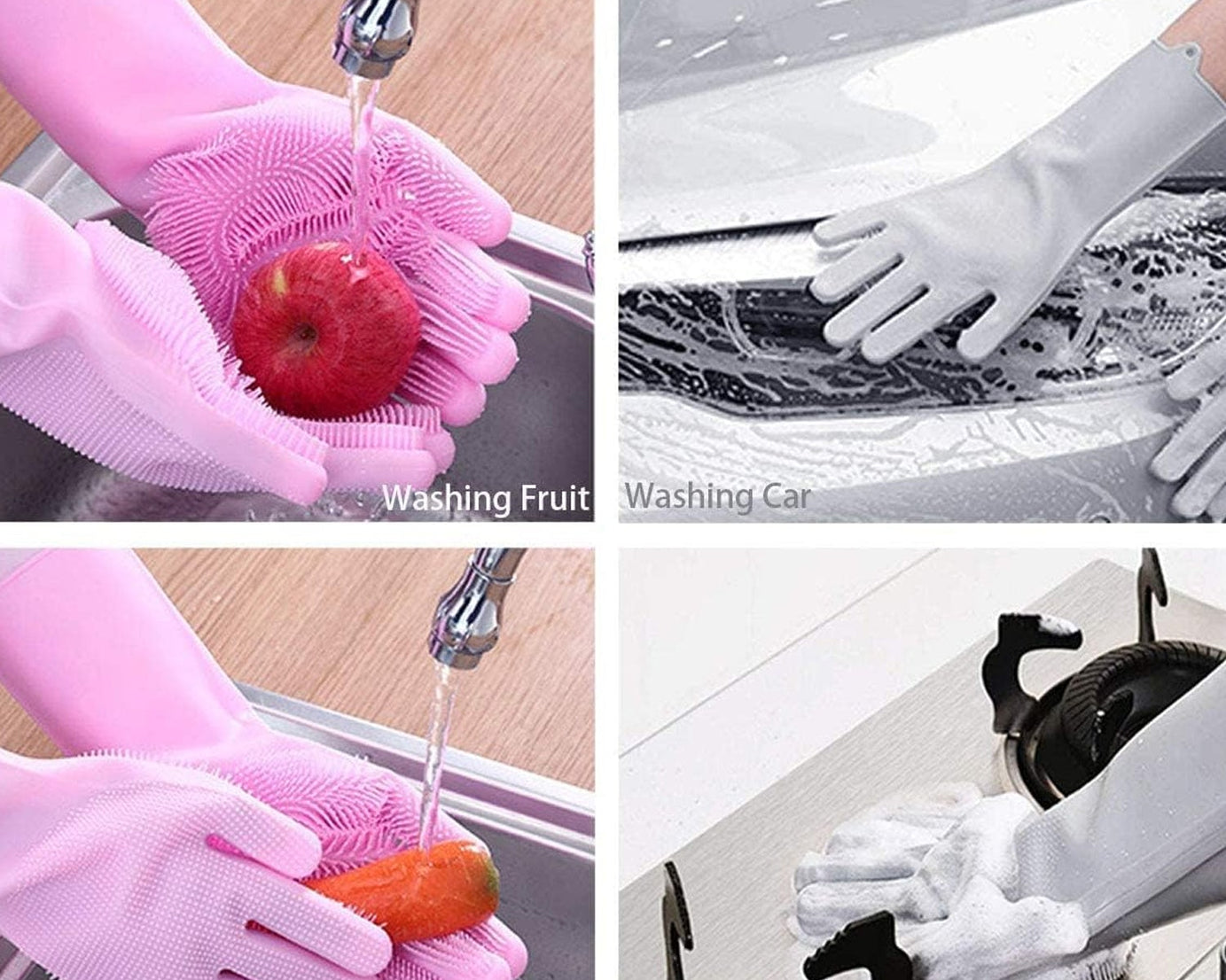 Single Left-Handed Silicone Dishwashing Glove: Scrubber, Reusable, Kitchen Cleaning