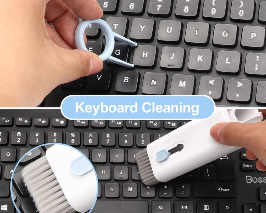 7 in 1 Electronic Cleaner kit, Cleaning Kit for Monitor Keyboard Airpods, Screen Dust Brush Including Soft Sweep, Swipe, Airpod Cleaner Pen, Key Puller and Spray Bottle   02
