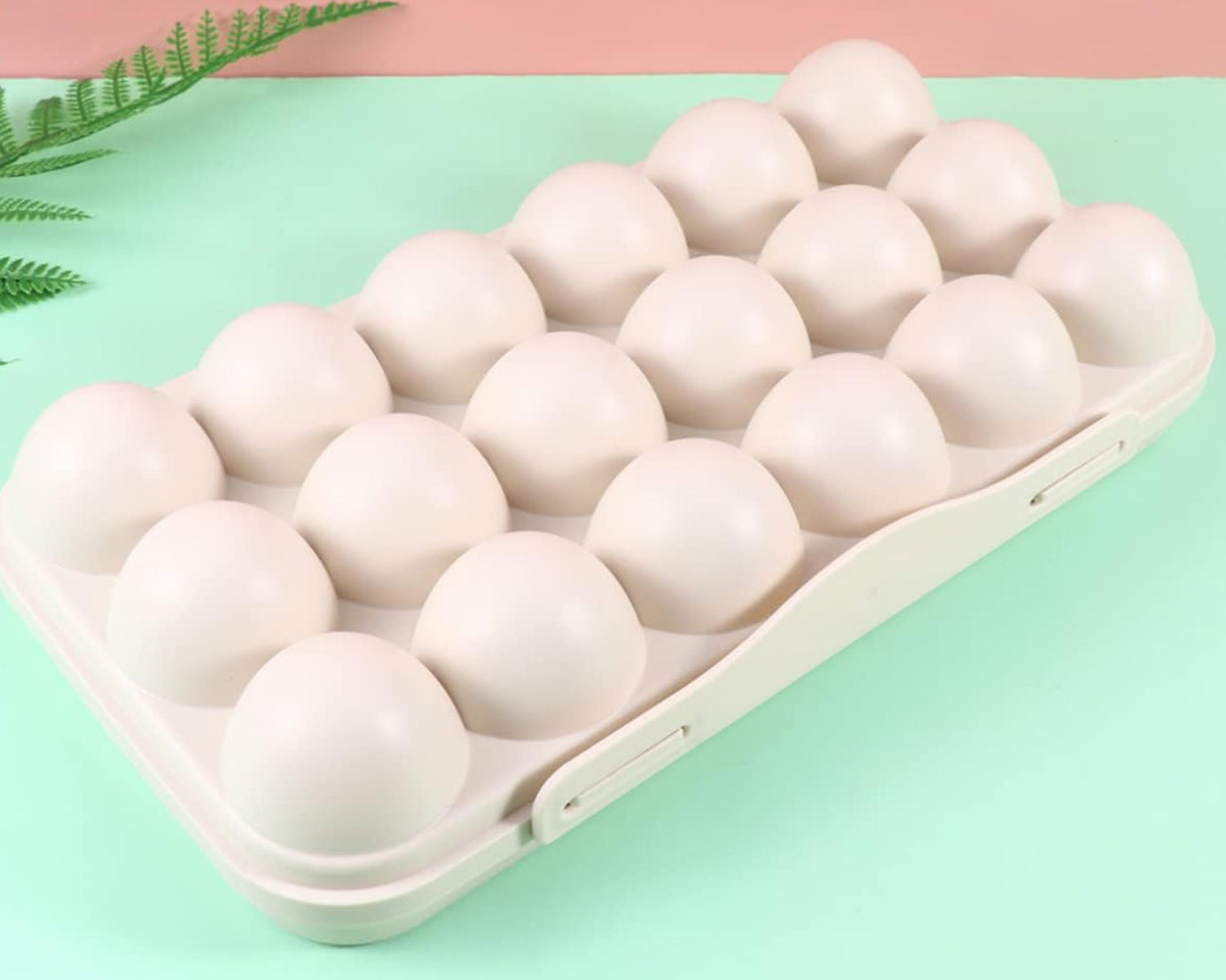 5727 18 Grid Egg Holder Storage, Shock-Proof Egg Container with Buckle, Egg Carrier, Egg Tray, Egg Shelter, Effective Full Seal, Egg House use for Fridge, Camping, Kitchen
