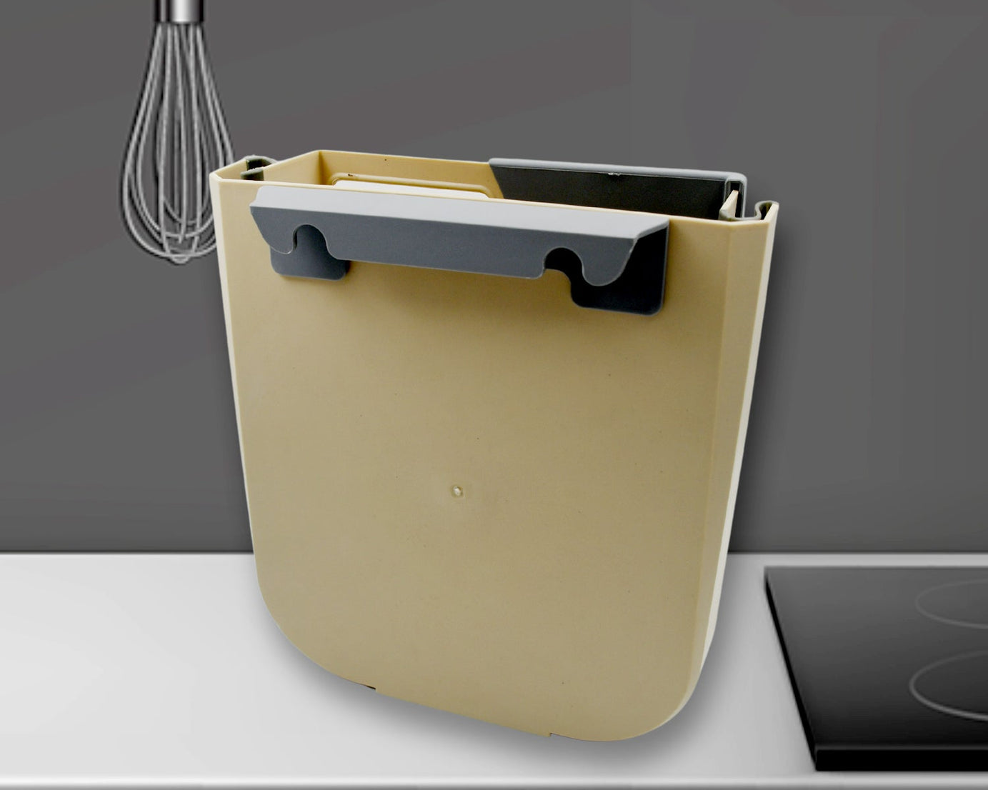 Hanging Trash Can for Kitchen Cabinet Door, Small Collapsible Foldable Waste Bins, Hanging Trash Holder for Bathroom Bedroom Office Car, Portable