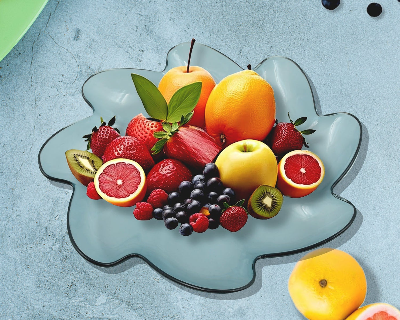 5535 Flower Shape Plastic Dinner / Fruit Plate  / Tray / Snacks / Breakfast Plate friendly Plastic Plate for Kids Party Supplies Birthday Holiday Party Dinnerware Supplies (1 Pc)