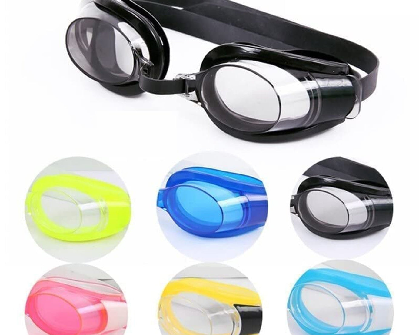 Waterproof swimming goggles with anti-fog clear lenses