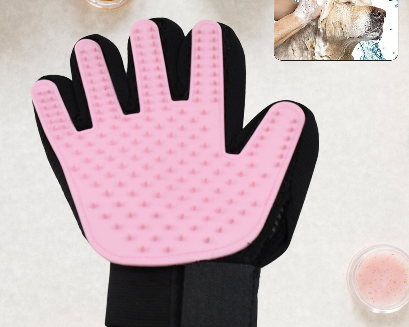 Pink True Touch Gloves, Gloves Bathing Tool (1 Pc)