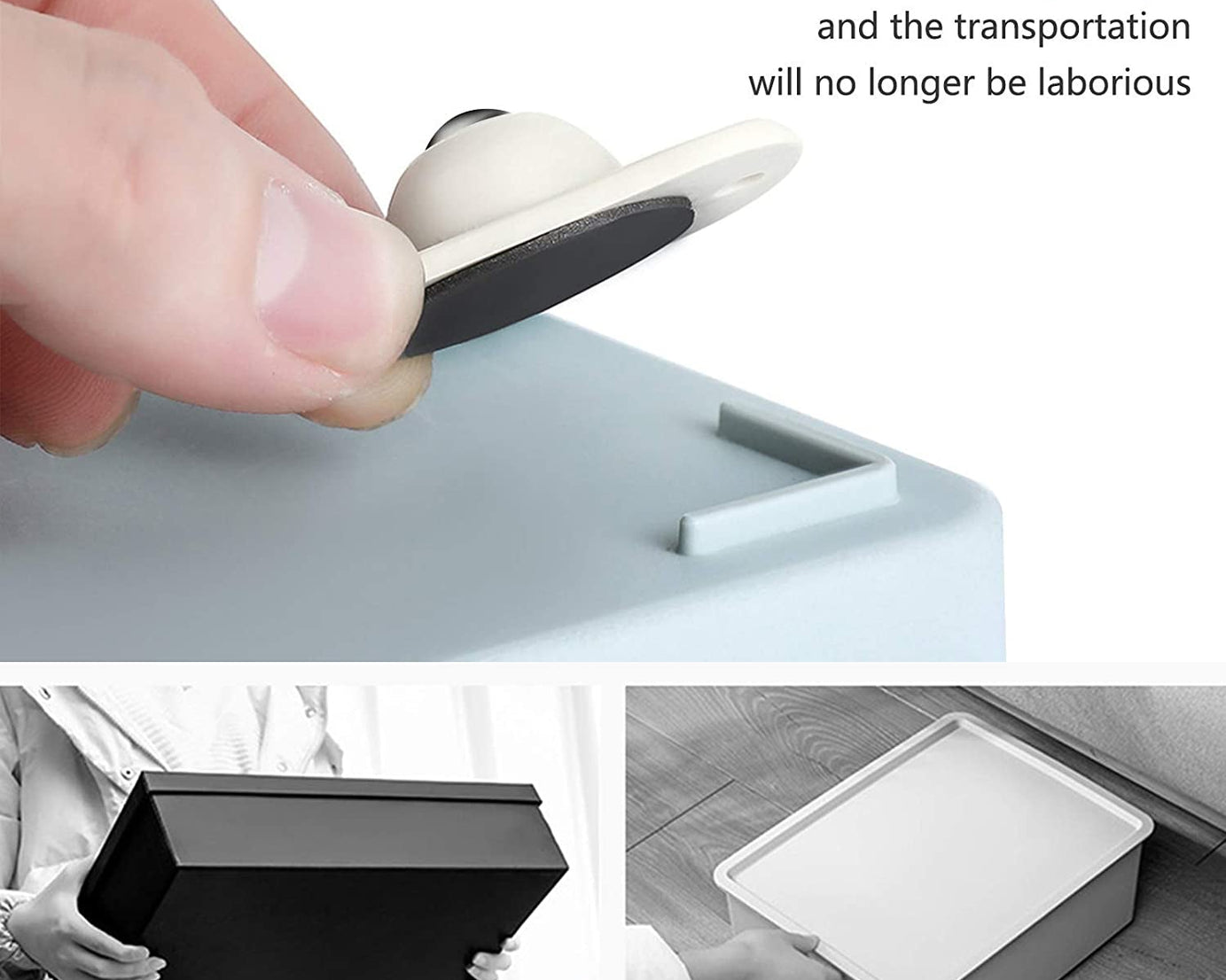 Compact swivel casters with strong adhesive backing