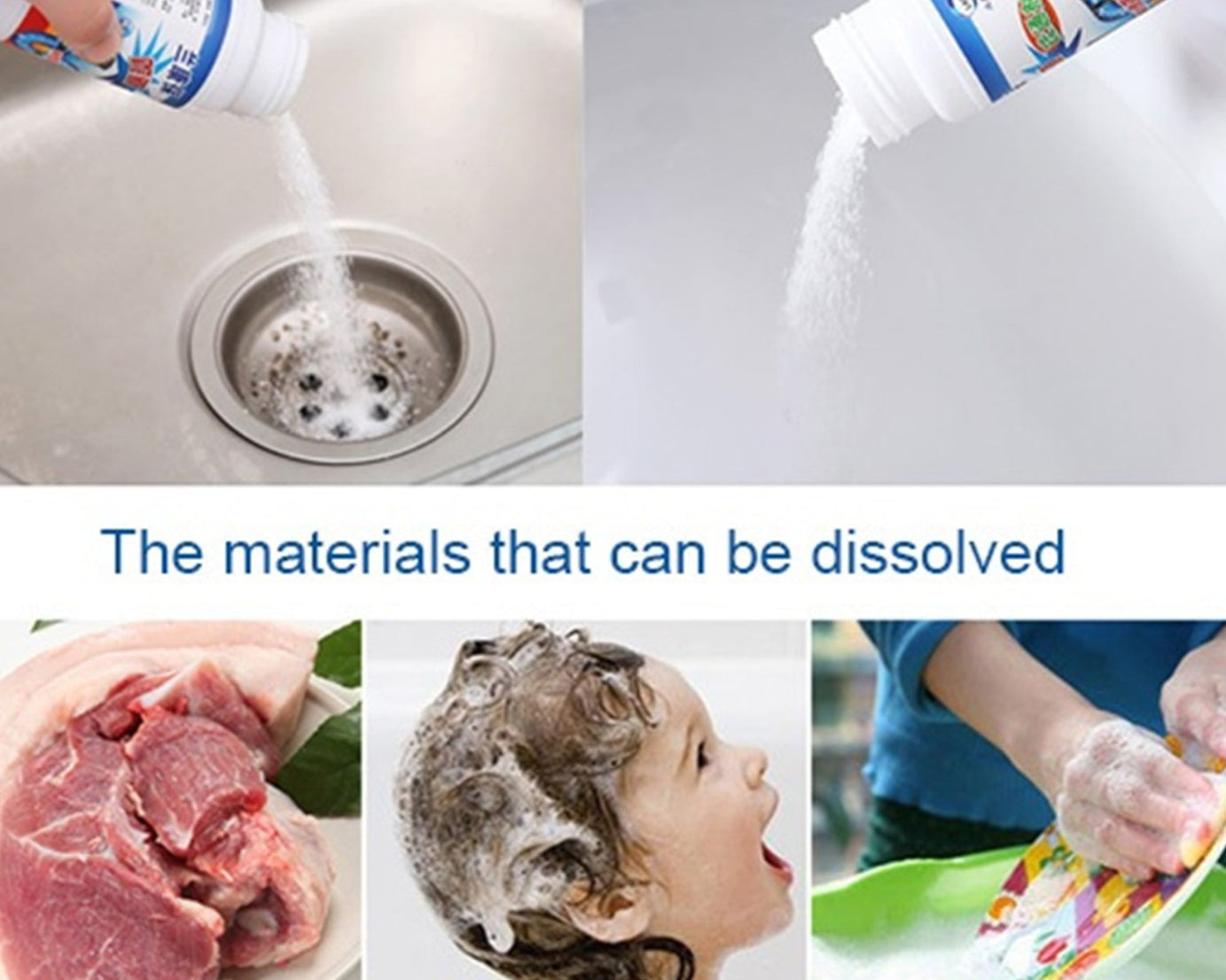 POWERFUL SINK AND DRAIN CLEANER, PORTABLE POWDER CLEANING TOOL SUPER CLOG REMOVER CHEMICAL POWDER AGENT FOR KITCHEN TOILET PIPE DREDGING