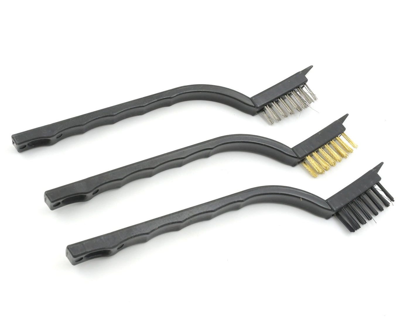 Mini Wire Brush Set Brass Nylon Stainless Steel Bristles Household Cleaning Brush for Gas Stove, Smoke Machine Tool Burner Tiles Tap Rust Removal Welding Slag Dirt & Paint Scrubbing (3 Pcs Set)