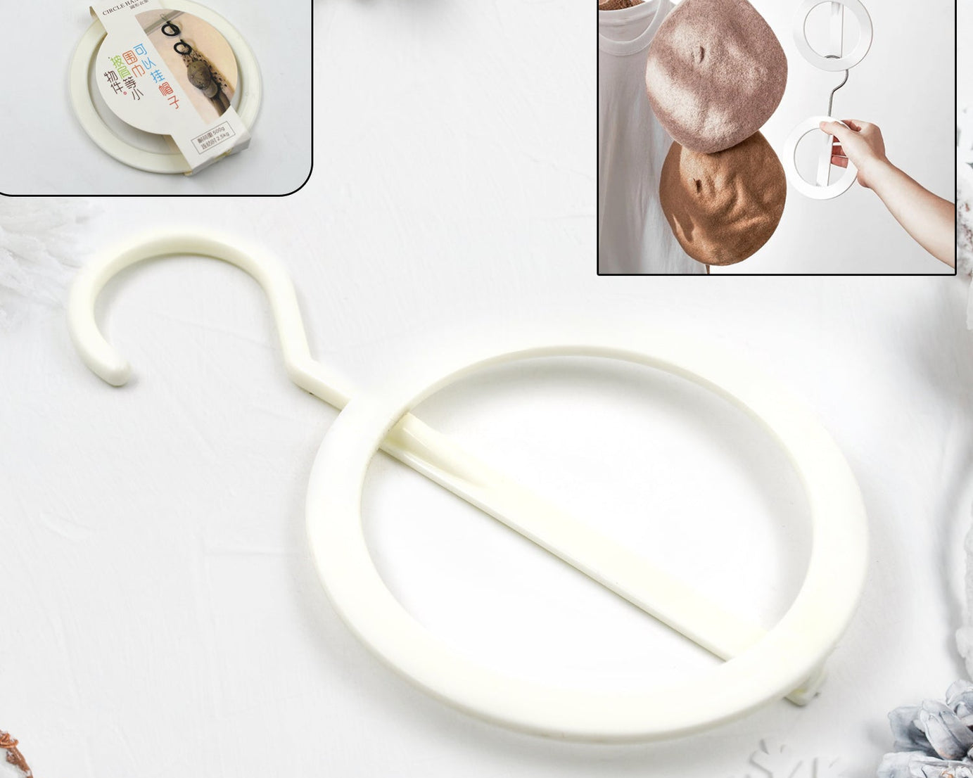 17554 Plastic Circle hanger Hat, Closet, Joint Hanger, Rings Hanger, Hat Storage, Towel, Hanger Hook, Bag Hanger Storage for Wall, Door, Closet, Bathroom (1 Pc)
