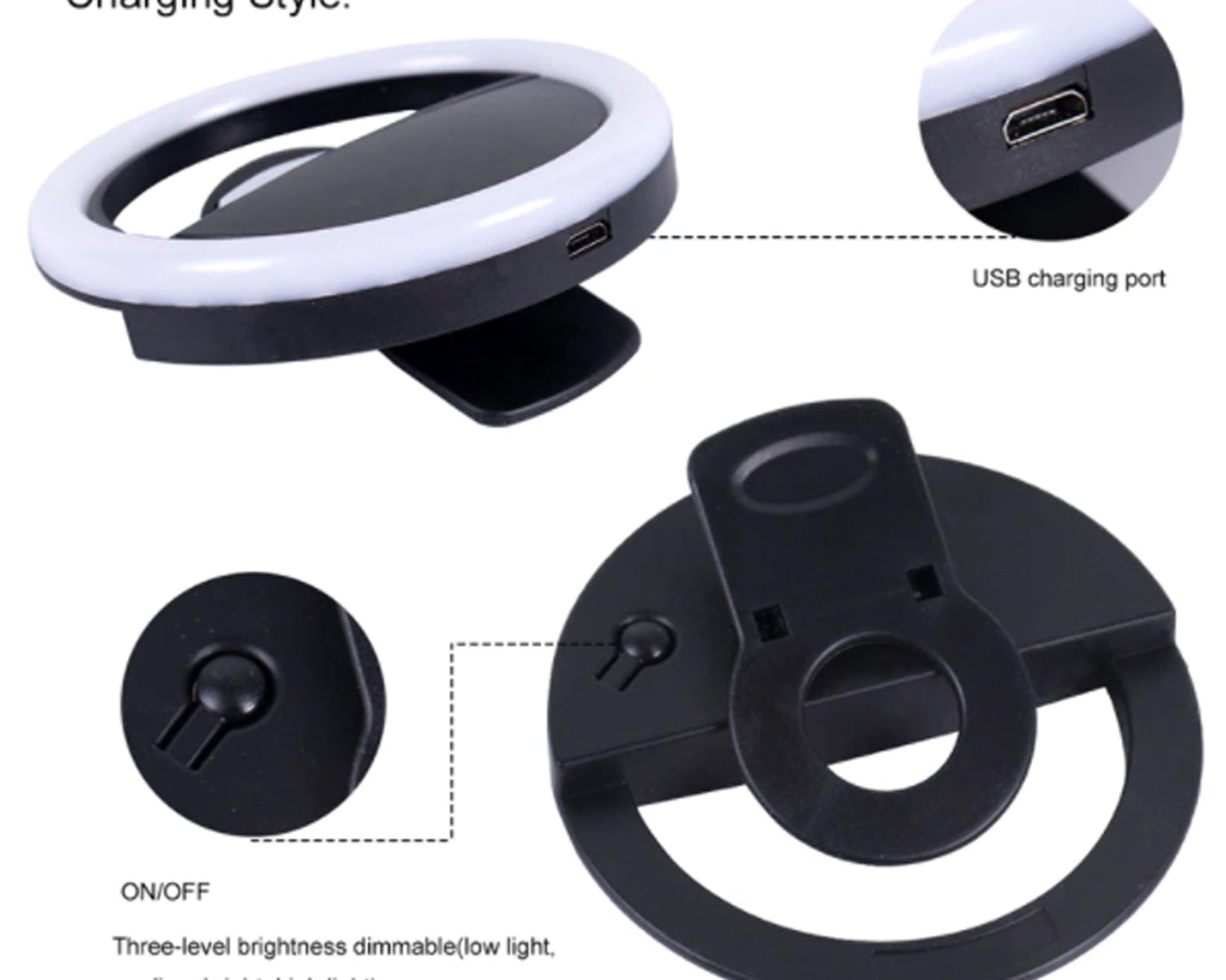 Compact selfie ring light, ideal for video calls