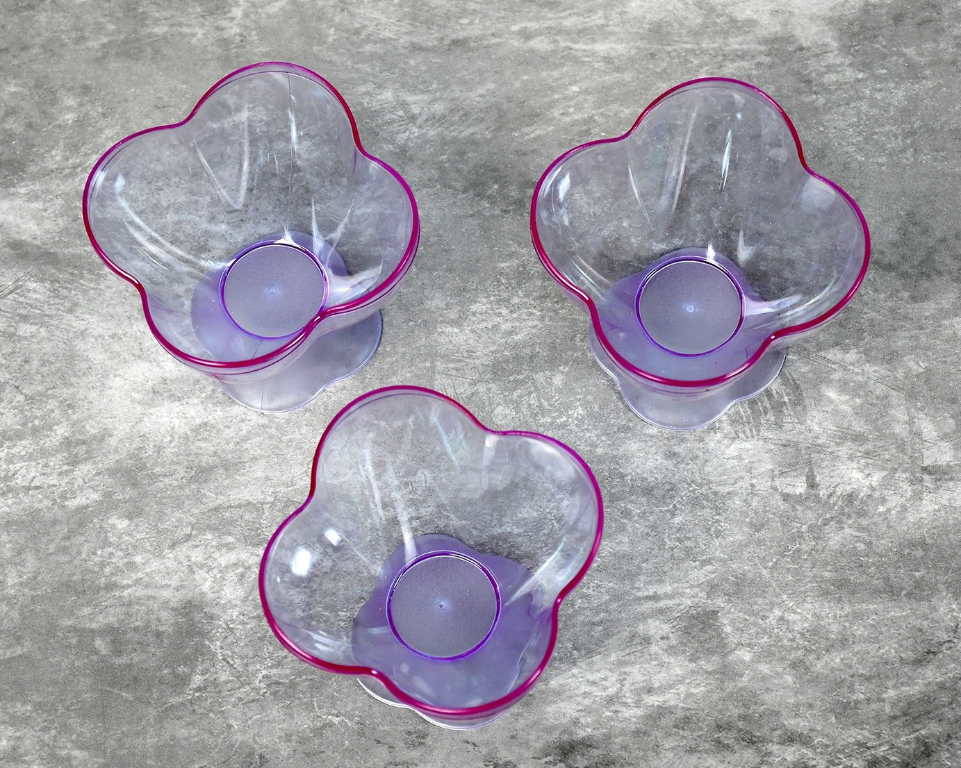 Modern plastic ice cream bowls