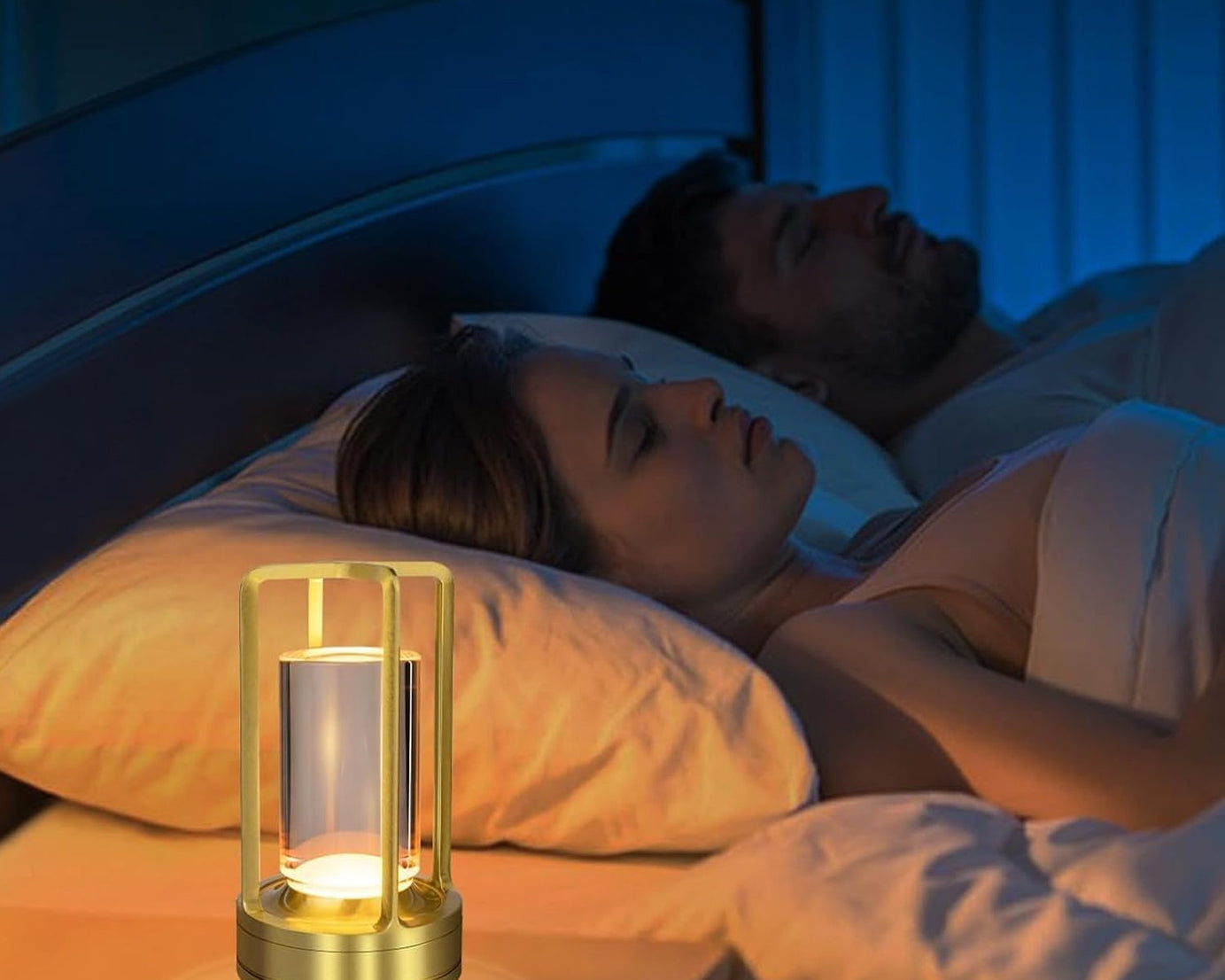 Crystal Lantern Lamp, Crystal Lantern Table Lamp, 3 Colors Rechargeable Cordless Led Lights for Restaurant / Bedroom Lights (1 Pc)