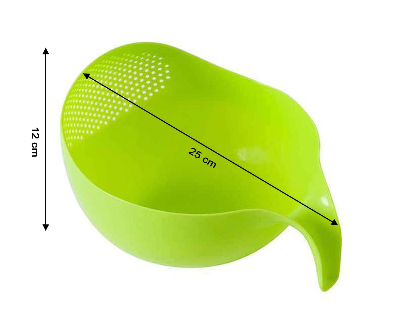 Thick plastic food strainer with handle, set of 3 bowls