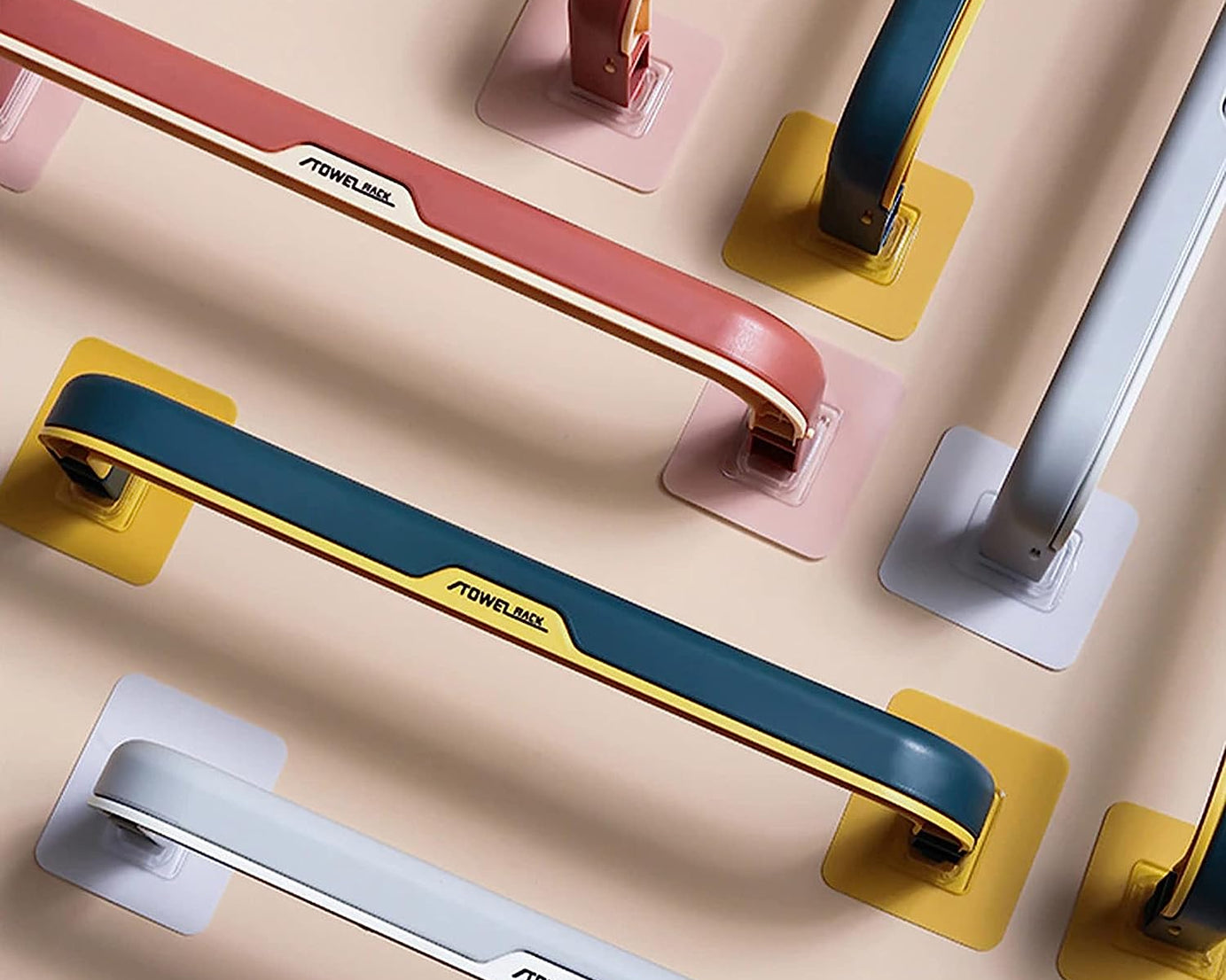 Wall-mounted double bar towel holder