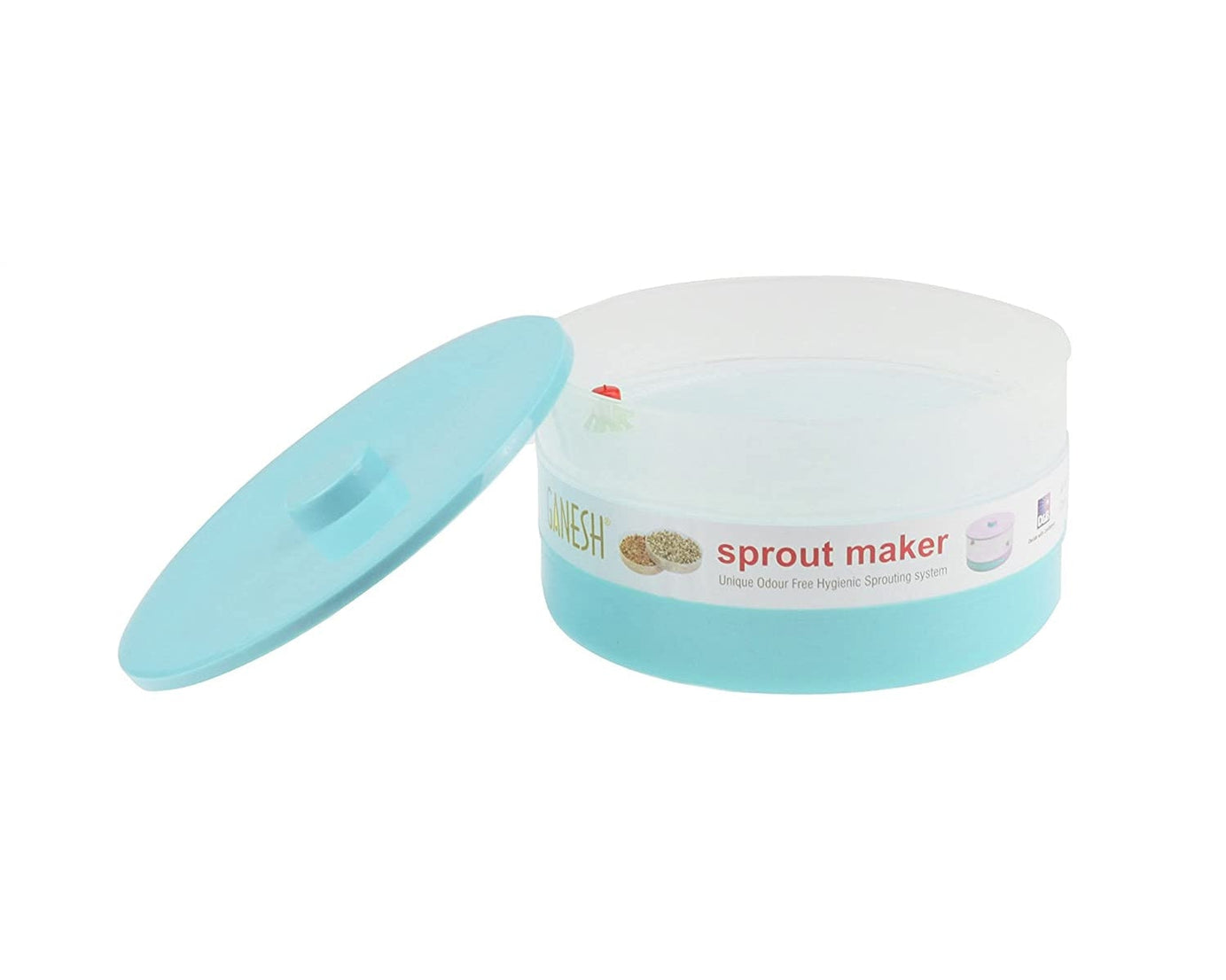 Bean bowl for sprouting by Ganesh, 1800 ml capacity, various views.