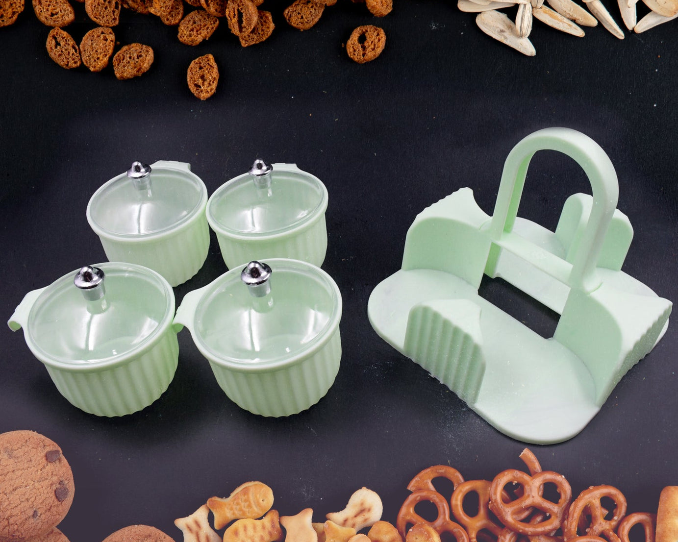 Multipurpose Plastic Storage Container Set: Kitchen Jars, Spices, Cookies