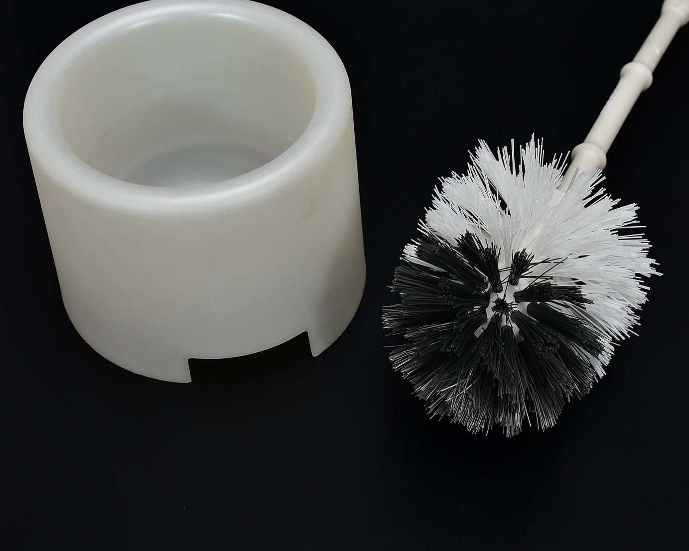 Toilet brush with holder, potted design