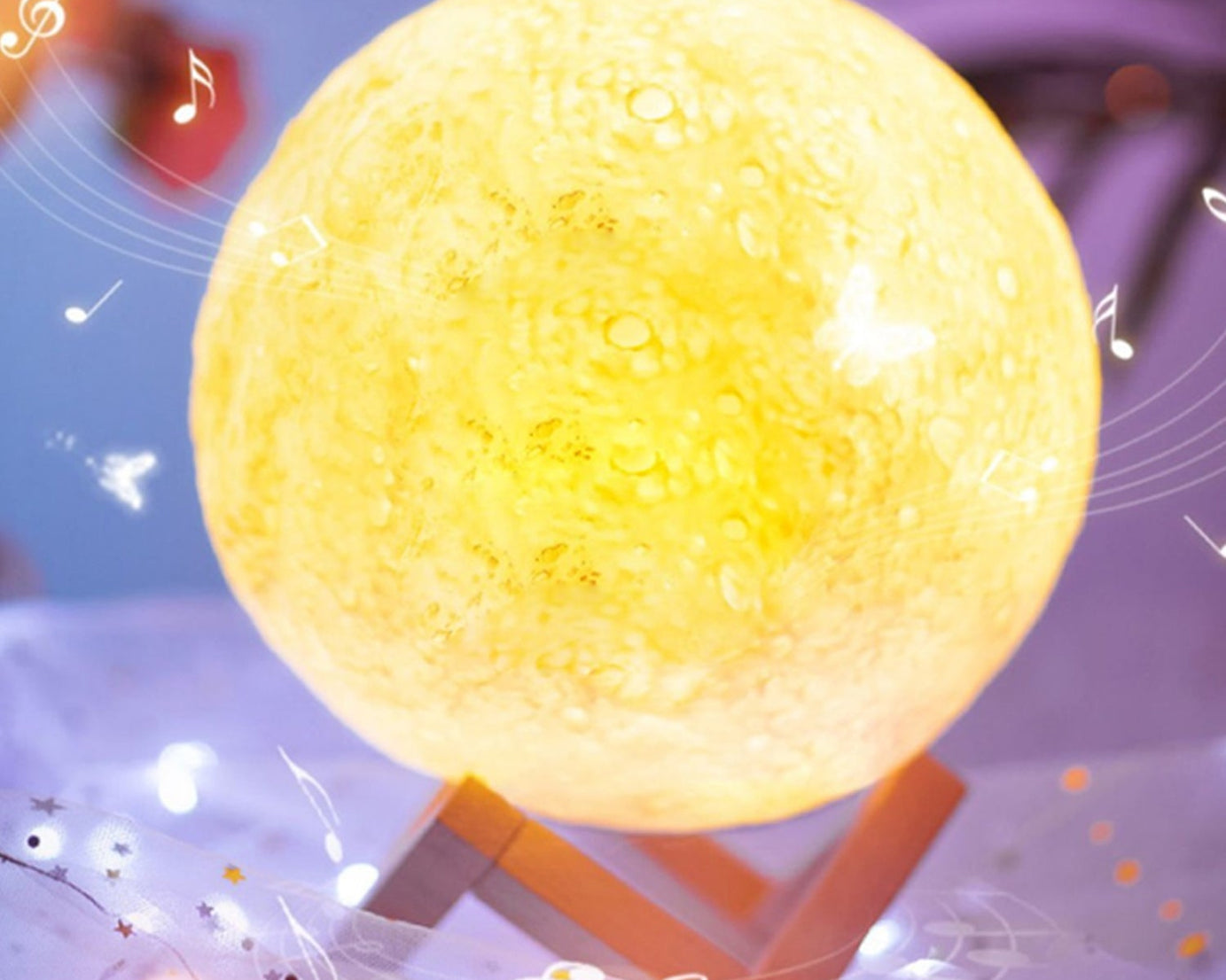 3D moon lamp with touch control for adjustable brightness