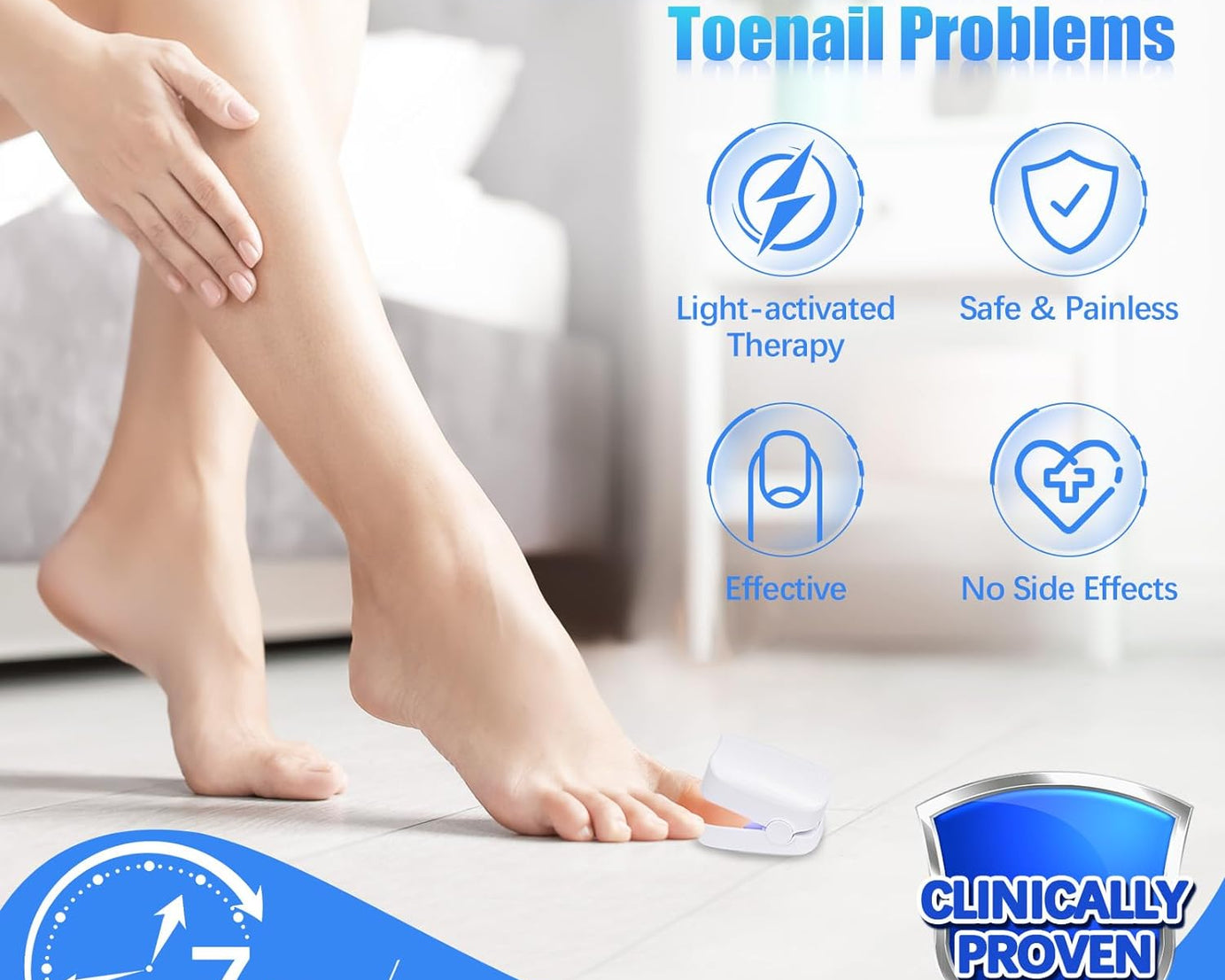 Rechargeable Nail Fungus Treatment for Toenail, Toe Nail Fungal Treatment Nail Fungus Laser Device, Anti-Fungal Nail Treatment for Hand & Feet Infections Remover for Home Use