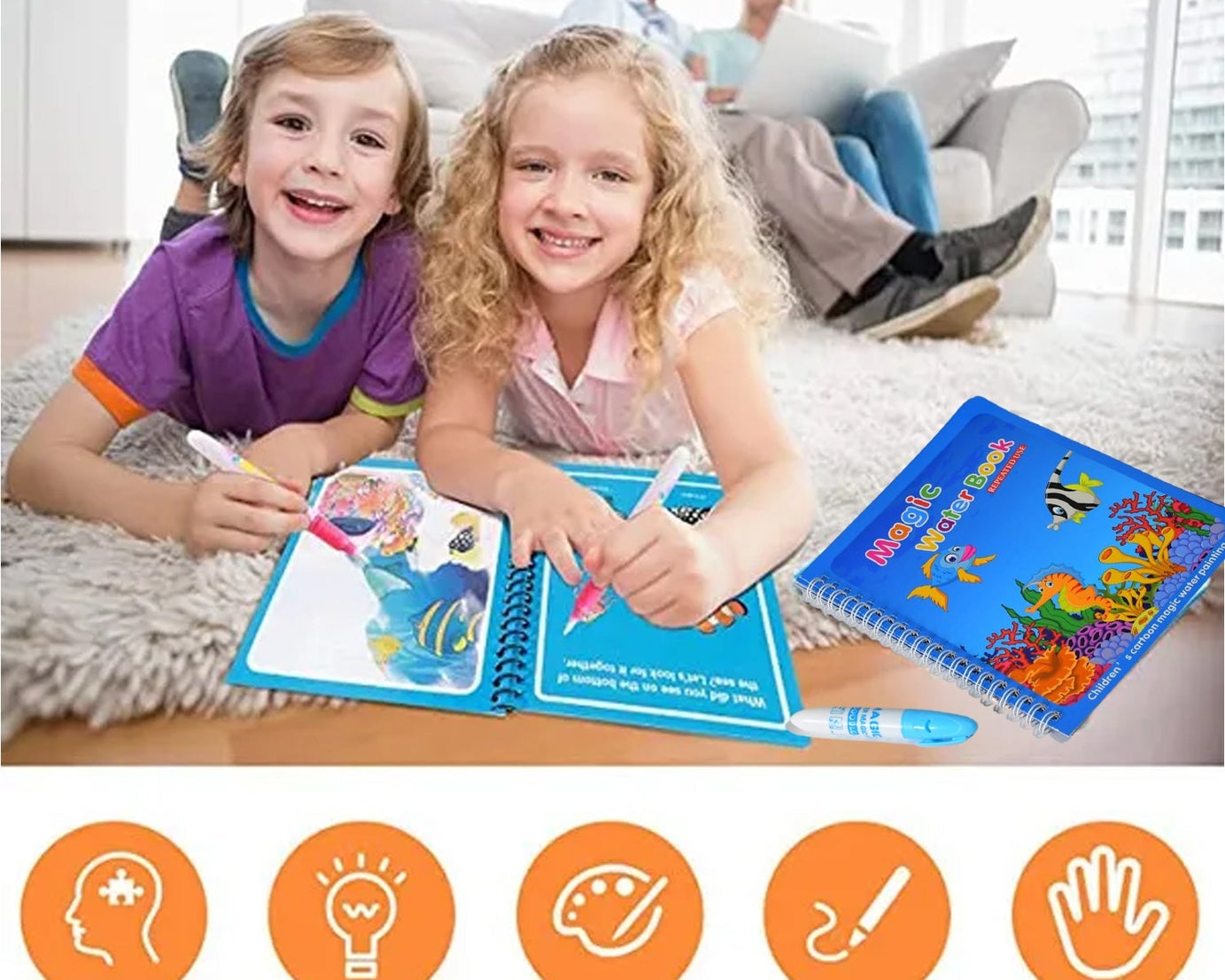 Doodle book with quick-dry painting board