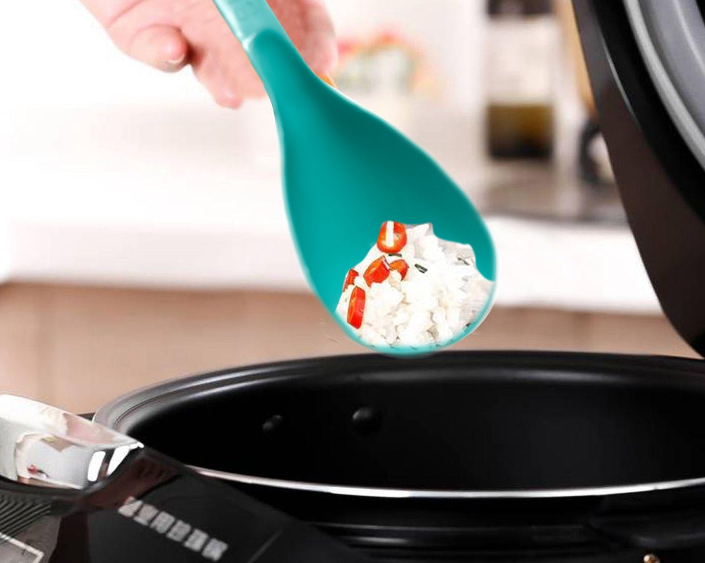 Durable plastic spoon.