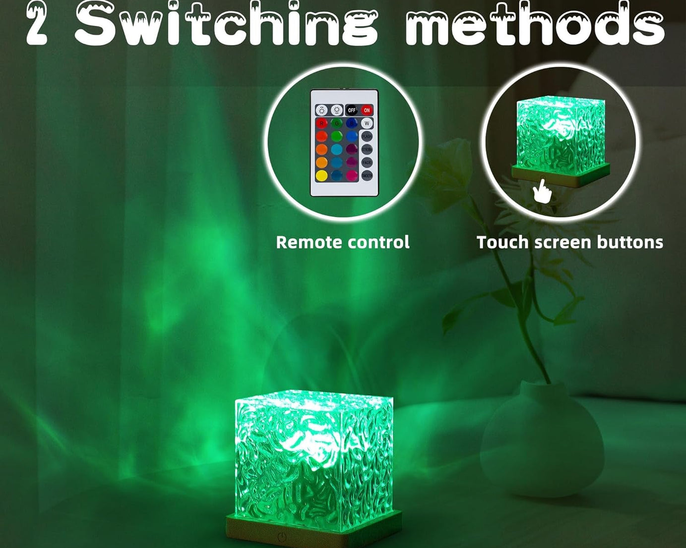 Dynamic Rotating Water Ripple Night Lamp With Remote