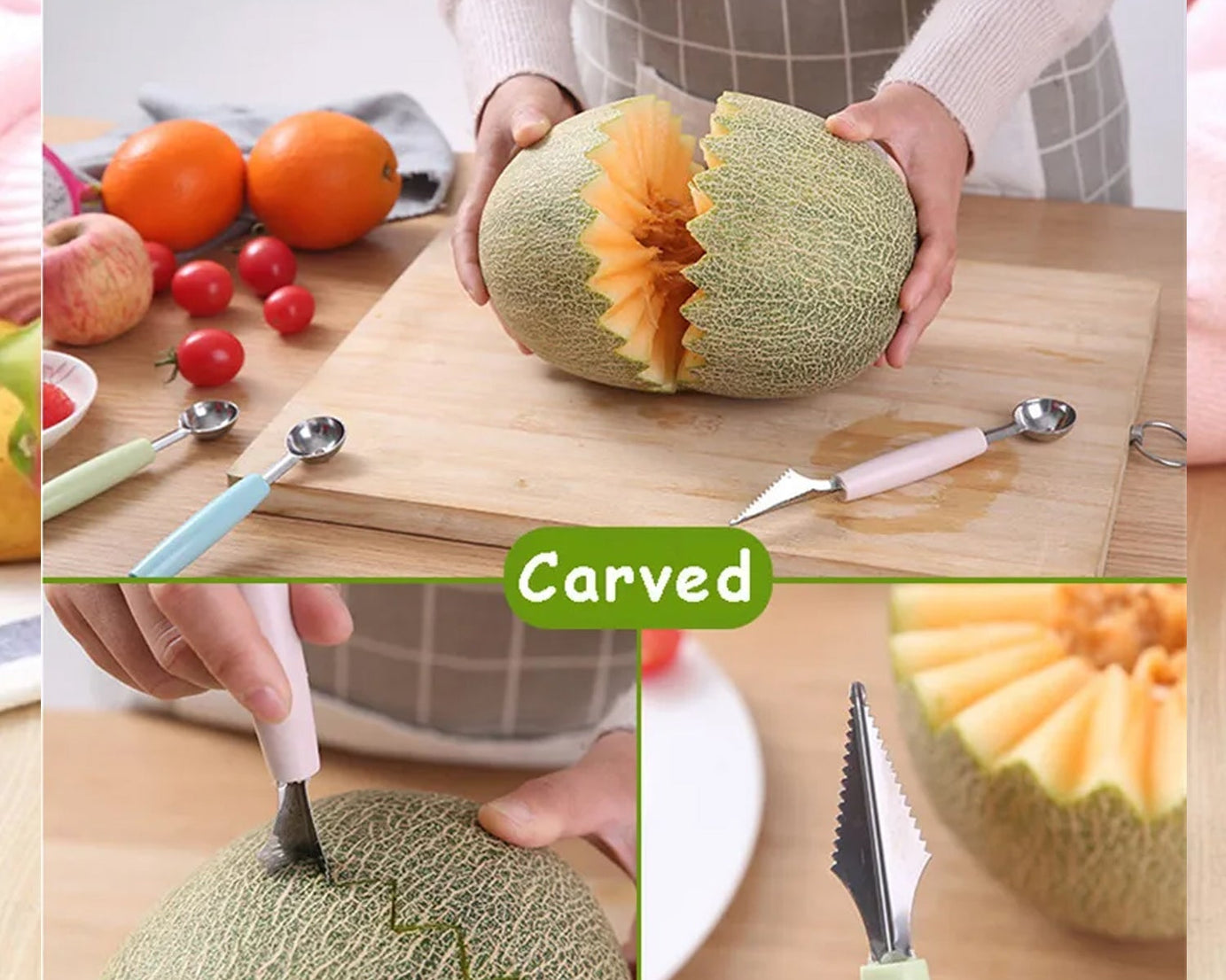 Fruit and vegetable carving knife