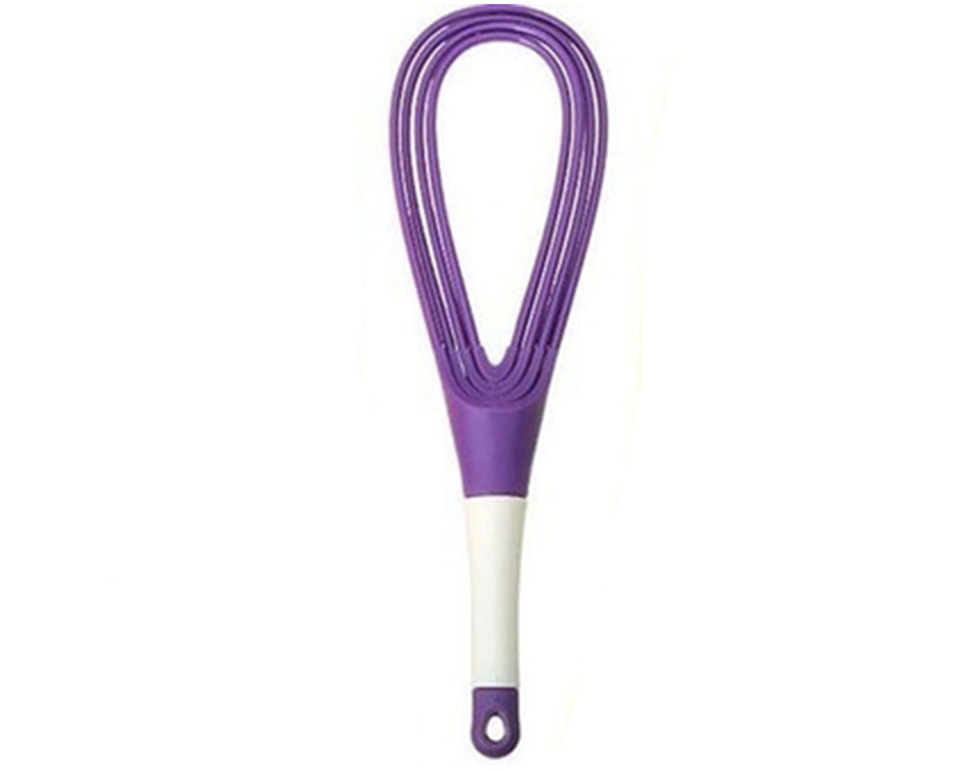 Versatile plastic whisk mixer for blending milk, coffee, eggs, and juices.