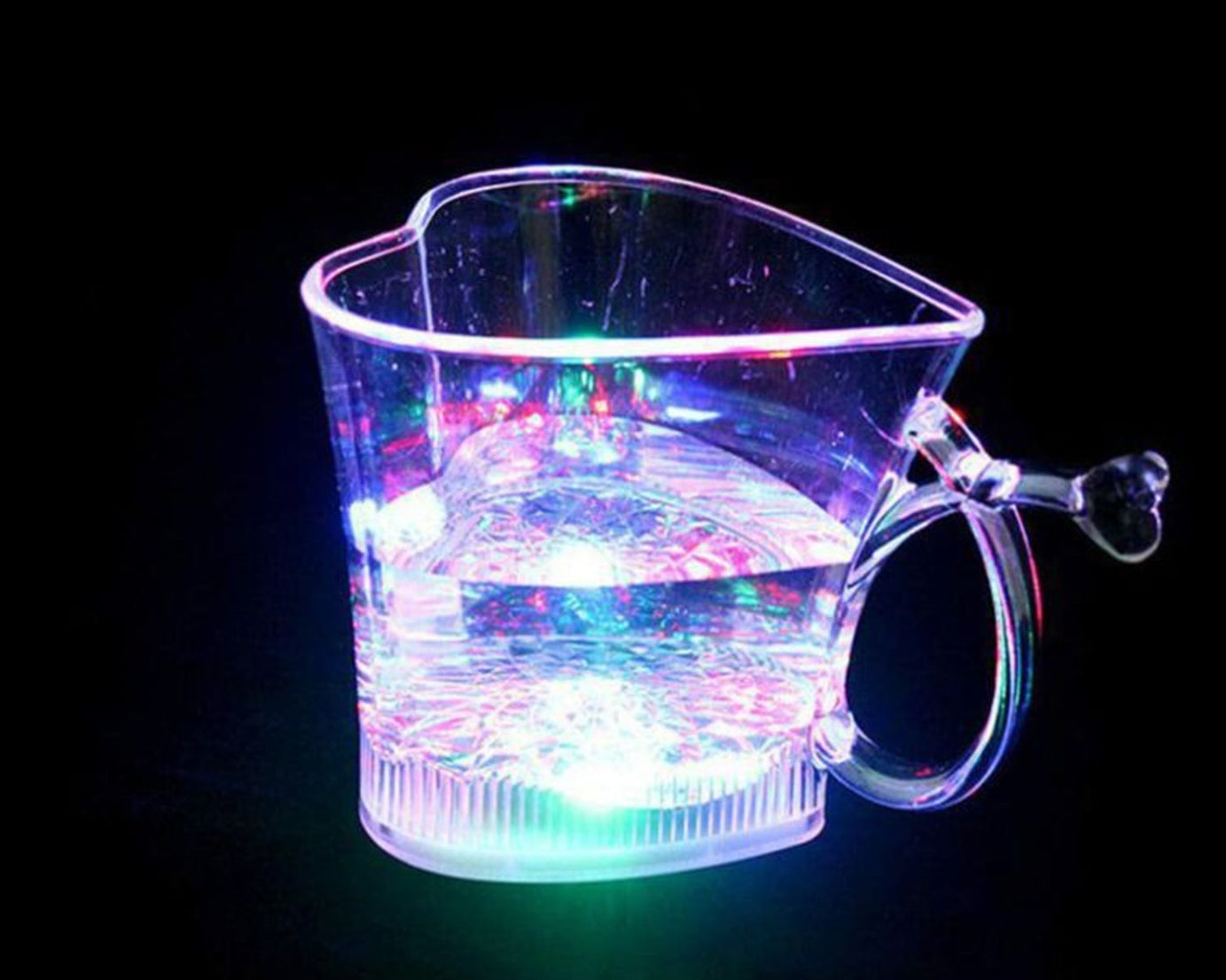 Heart Shape Activated Blinking Led Glass Cup